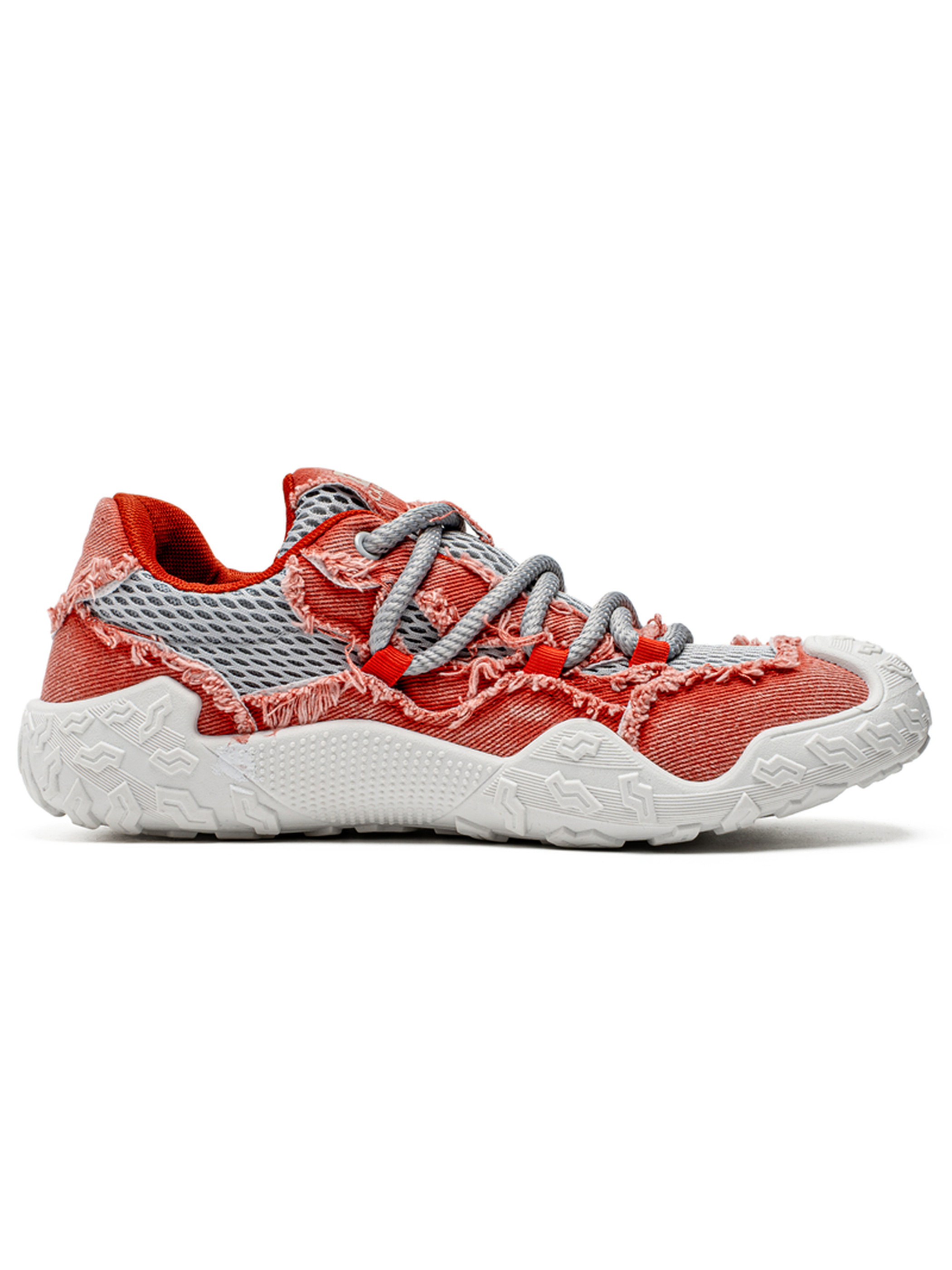 Mens Multi-Color Distressed Denim Look Sneakers