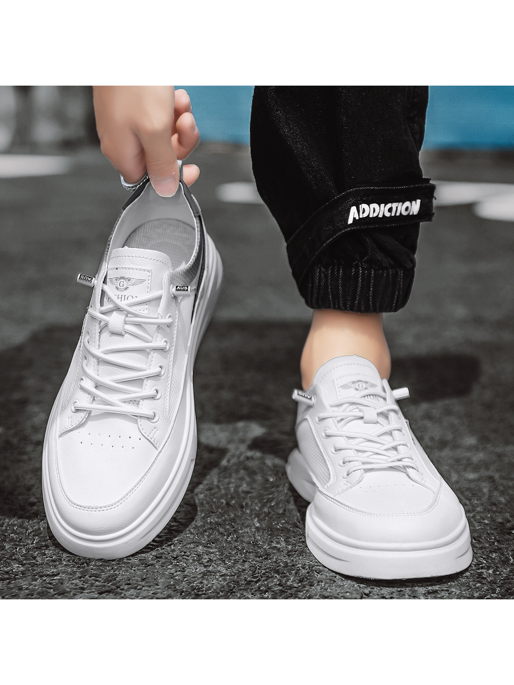 Mens White Casual Sneakers