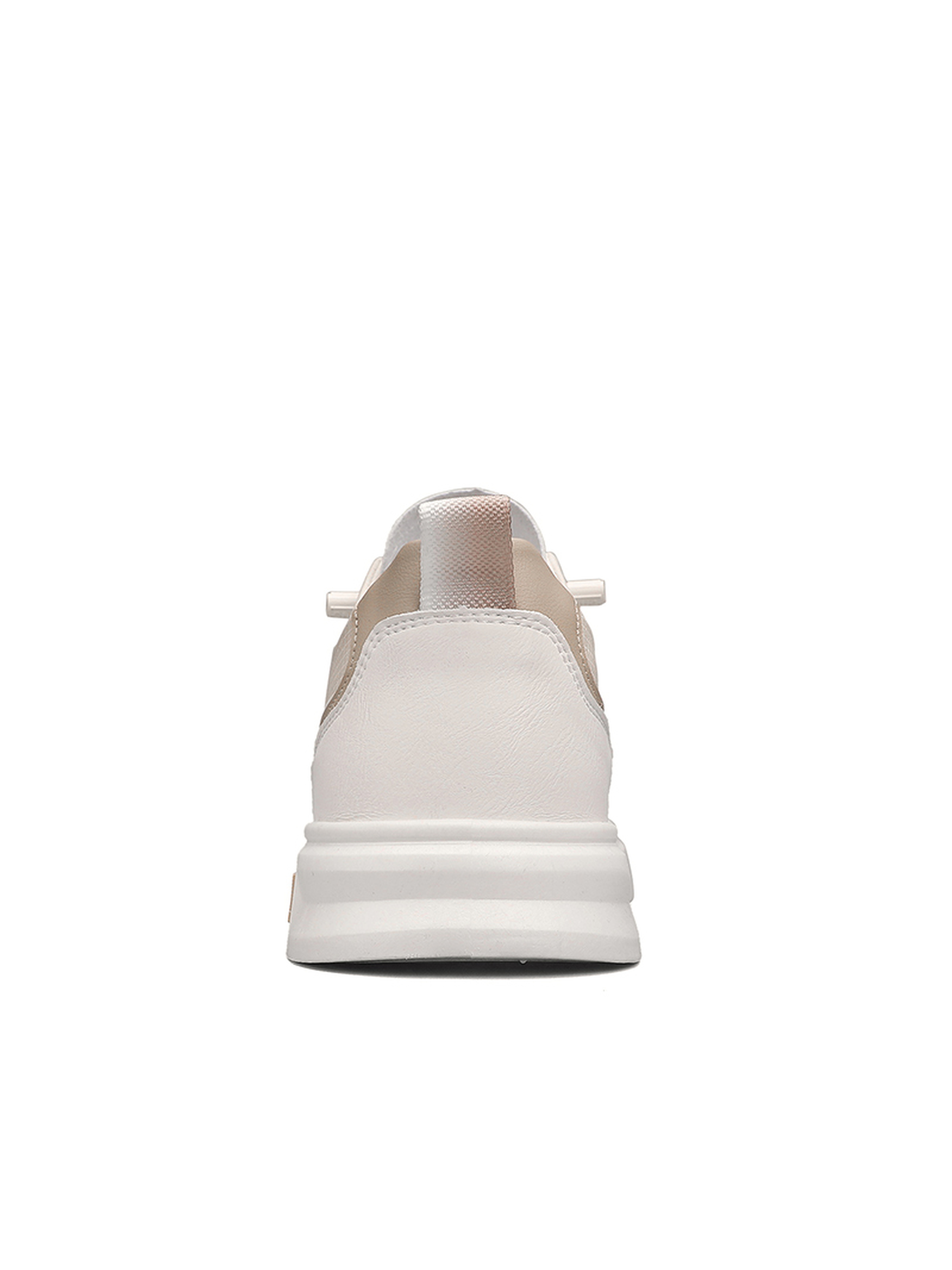 Off White Solid Lace Up Sneakers