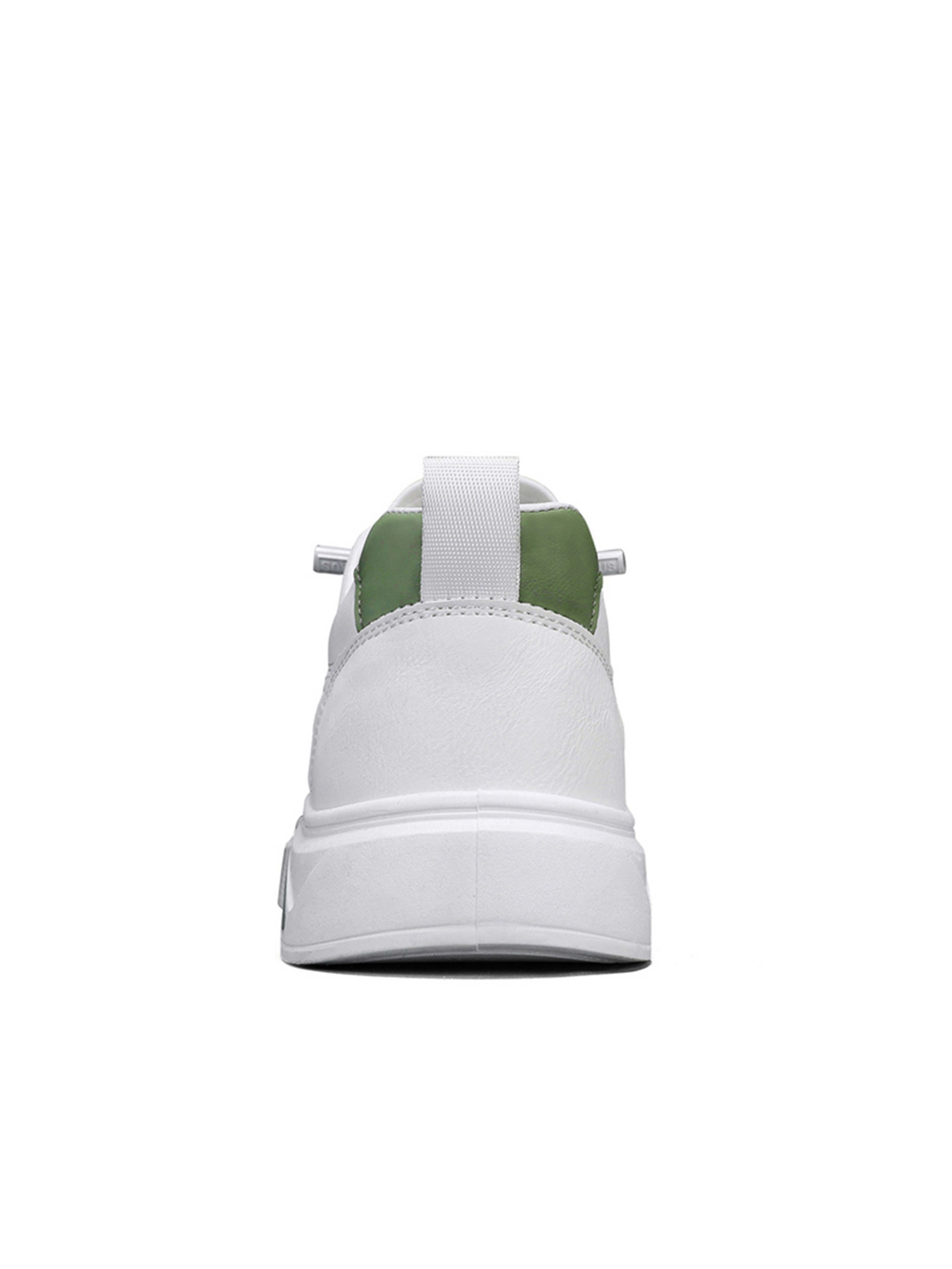 Mens White Lace-Up Design Sneakers