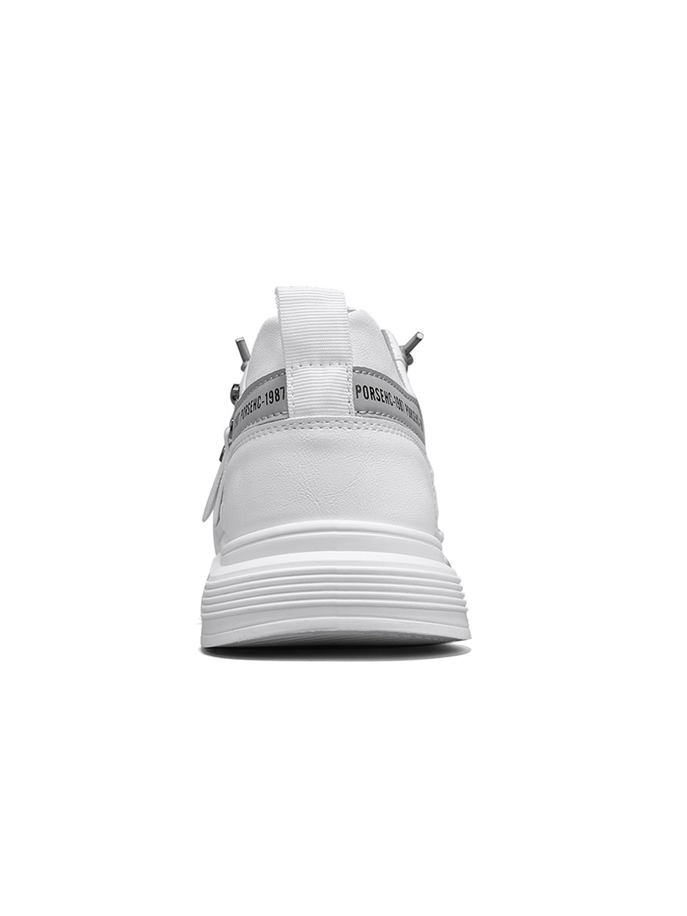 Mens White Breathable Mesh Sneakers with Side Zip