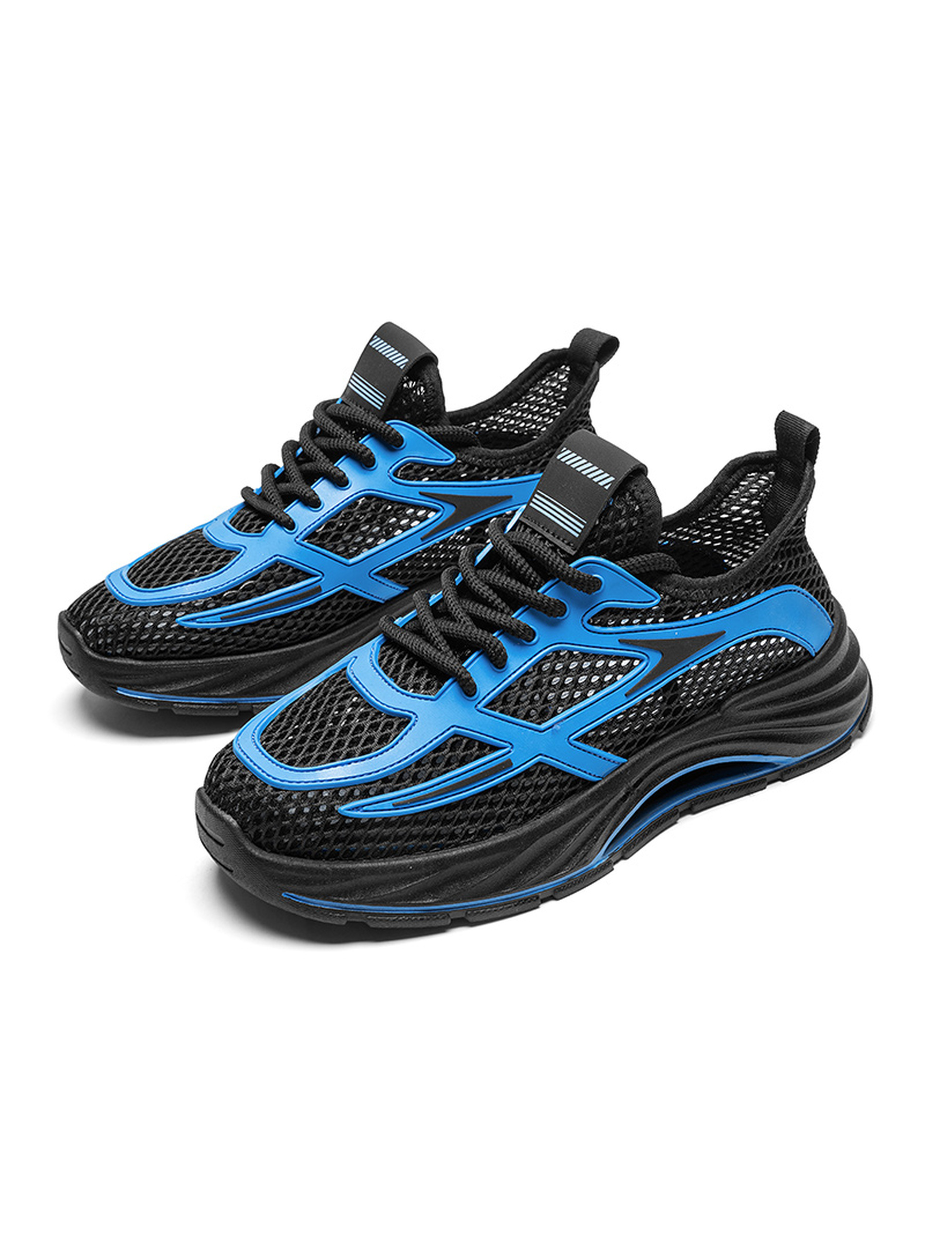 Mens Dynamic Black Mesh Sporty Sneakers