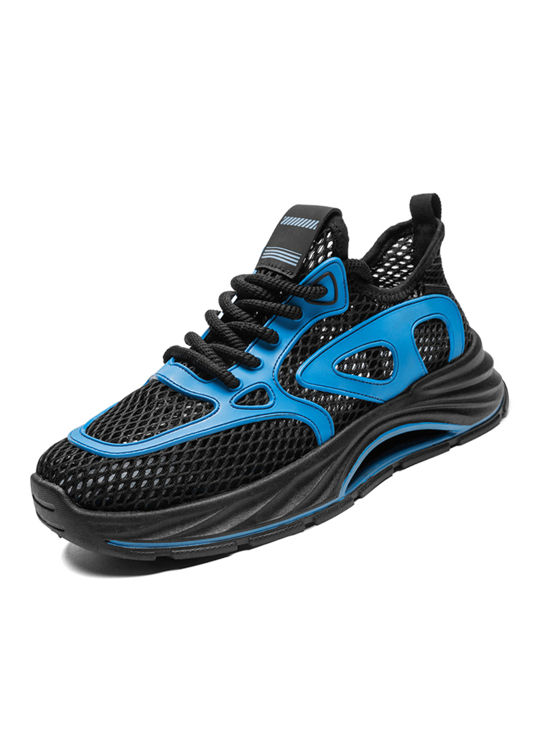 Mens Black Mesh Sporty Sneakers