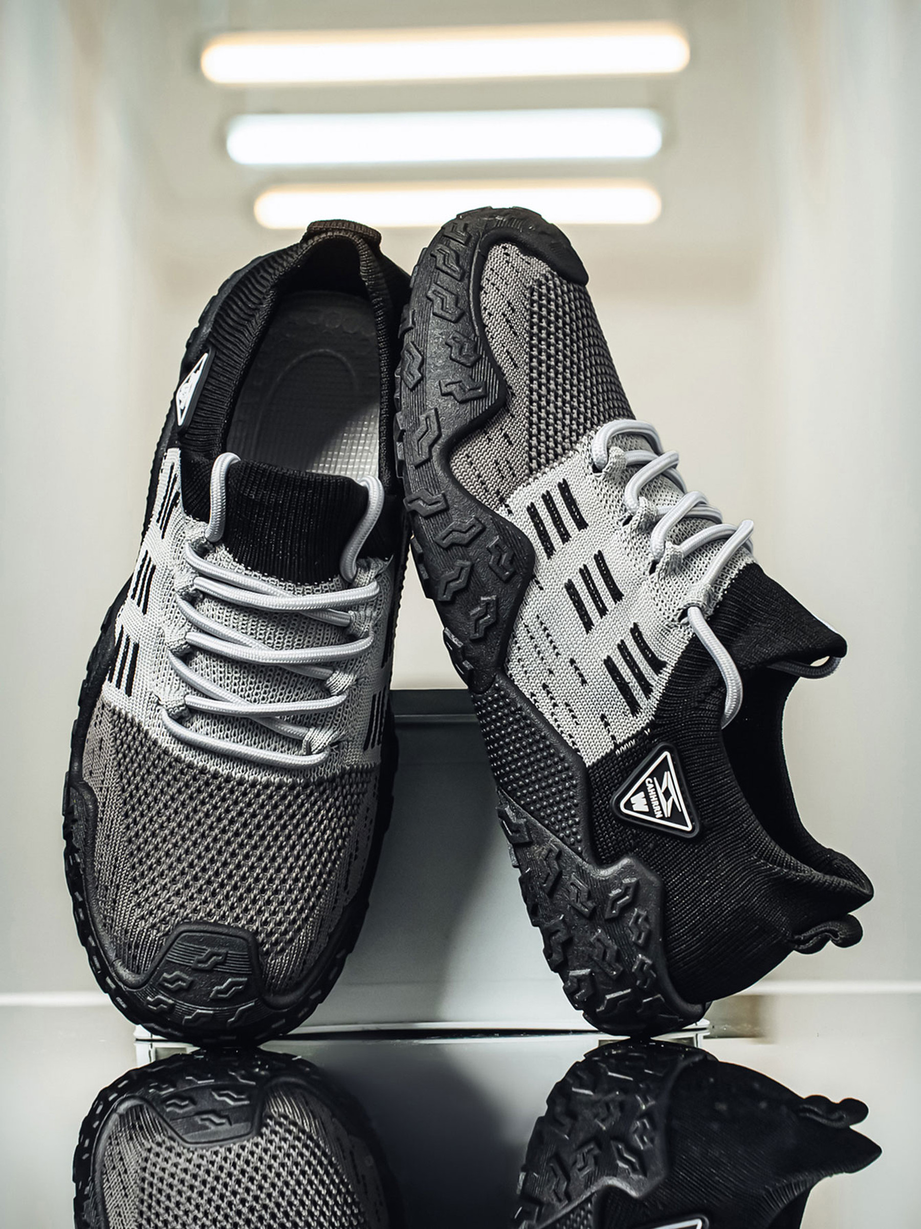 Black Mesh Low Top Sneakers