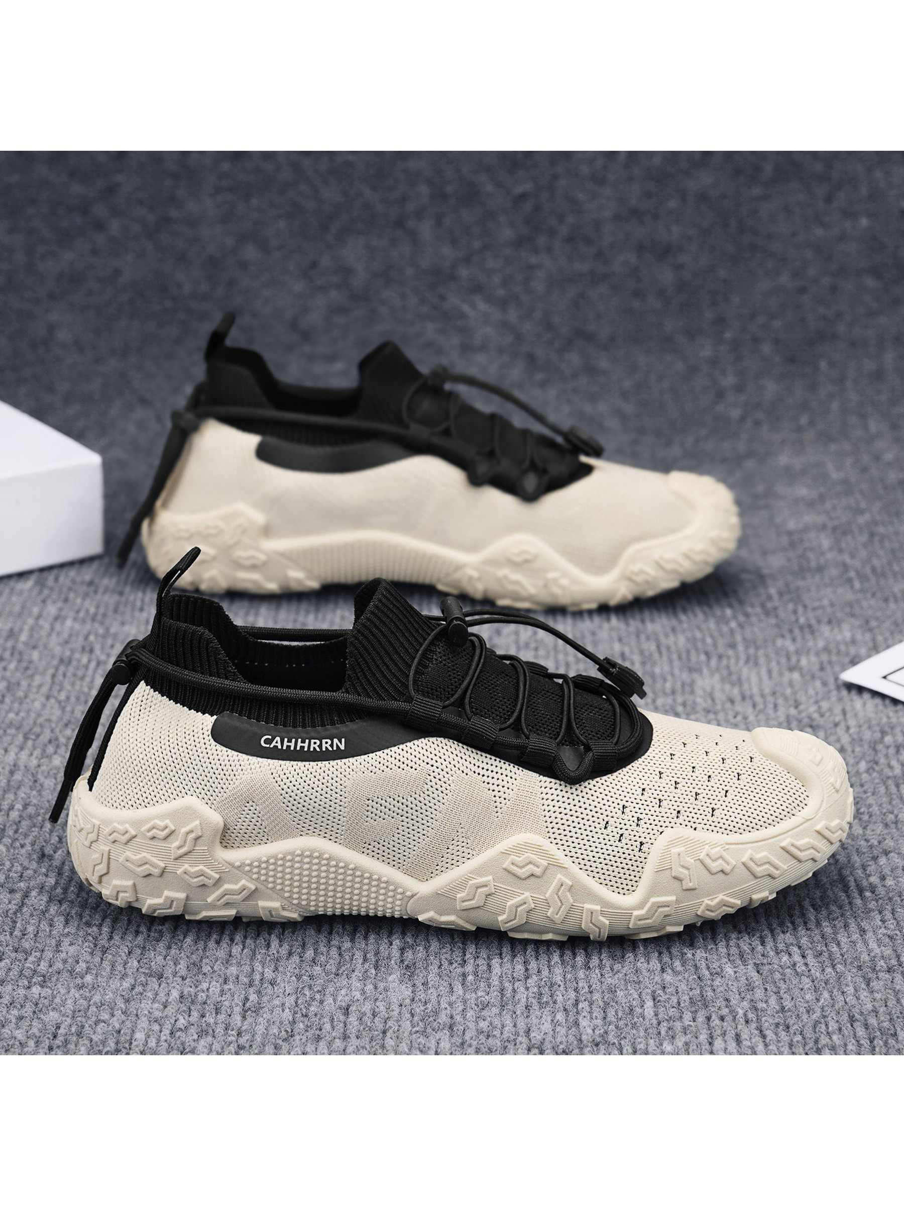 Cream Lightweight Breathable Lace Up Sneakers