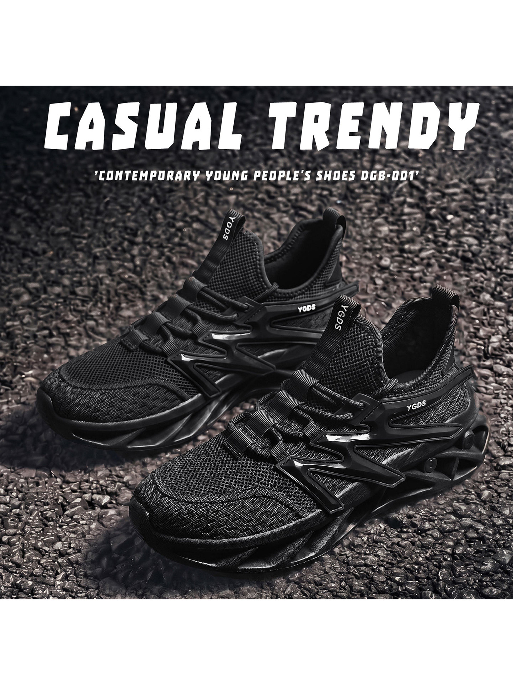 Black Lightweight Mesh Sneakers