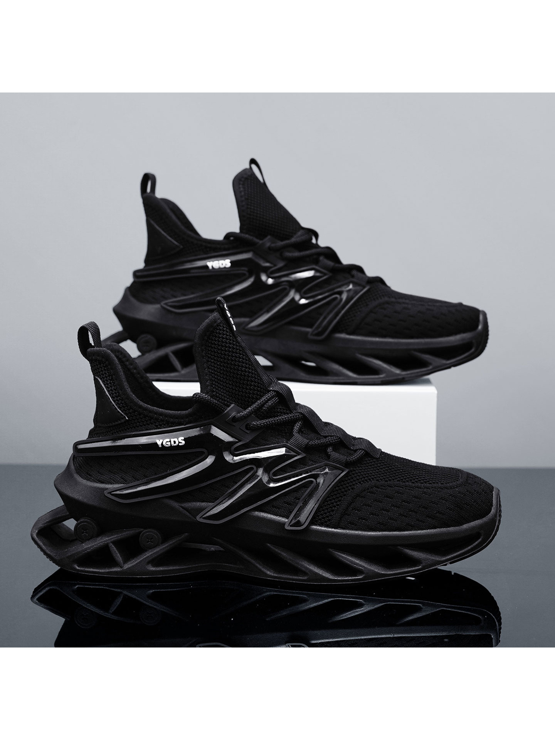 Black Lightweight Mesh Sneakers