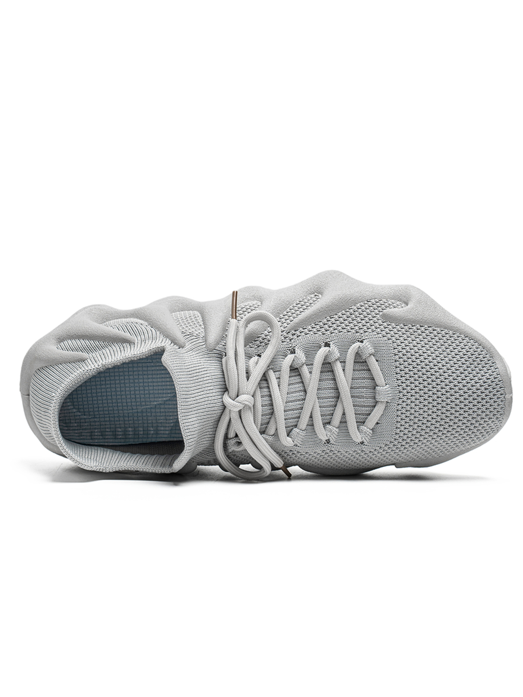 Mens Grey Knit Sporty Sneakers
