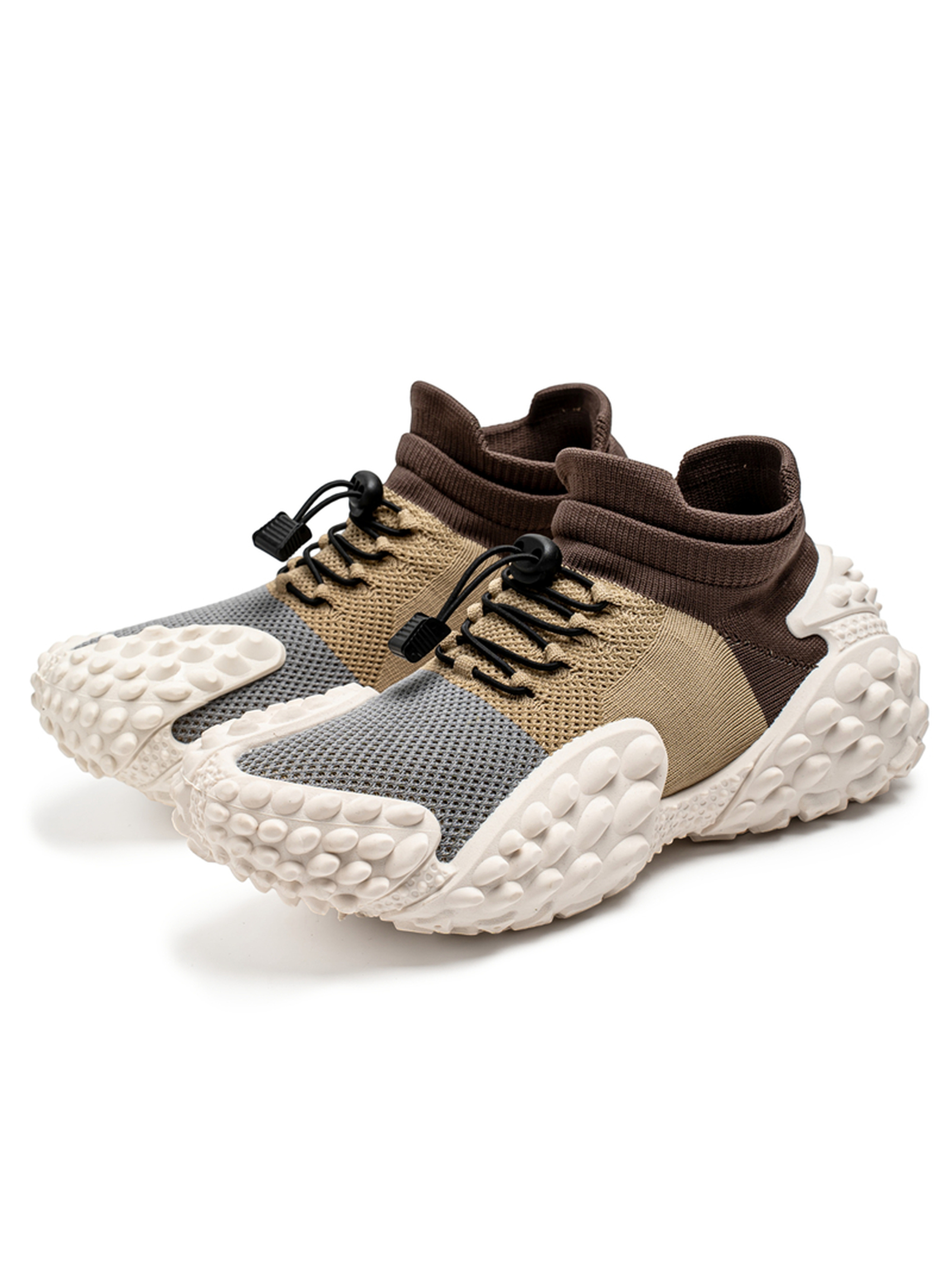Mens Color Block Knit Sporty Sneakers
