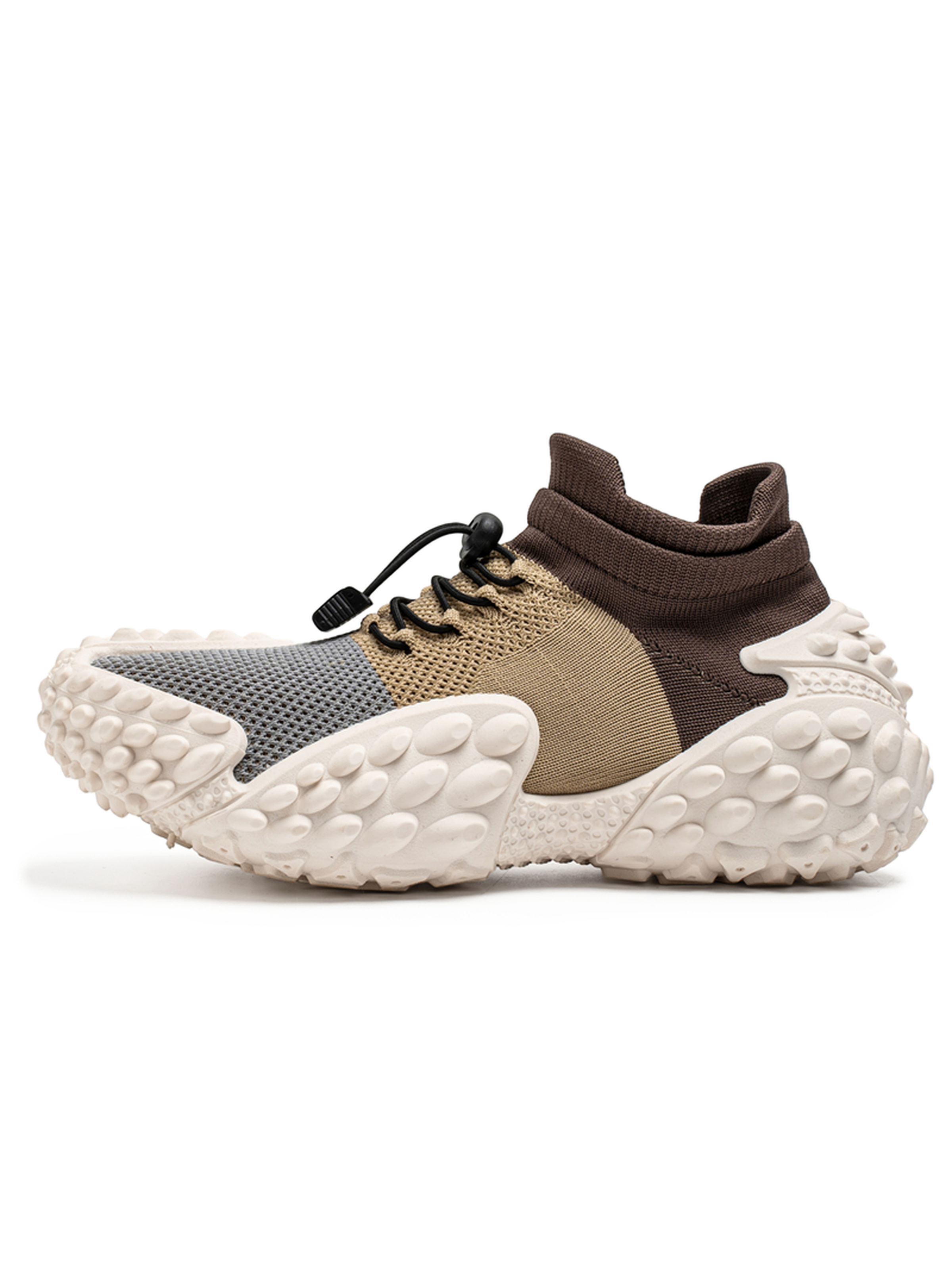 Mens Color Block Knit Sporty Sneakers