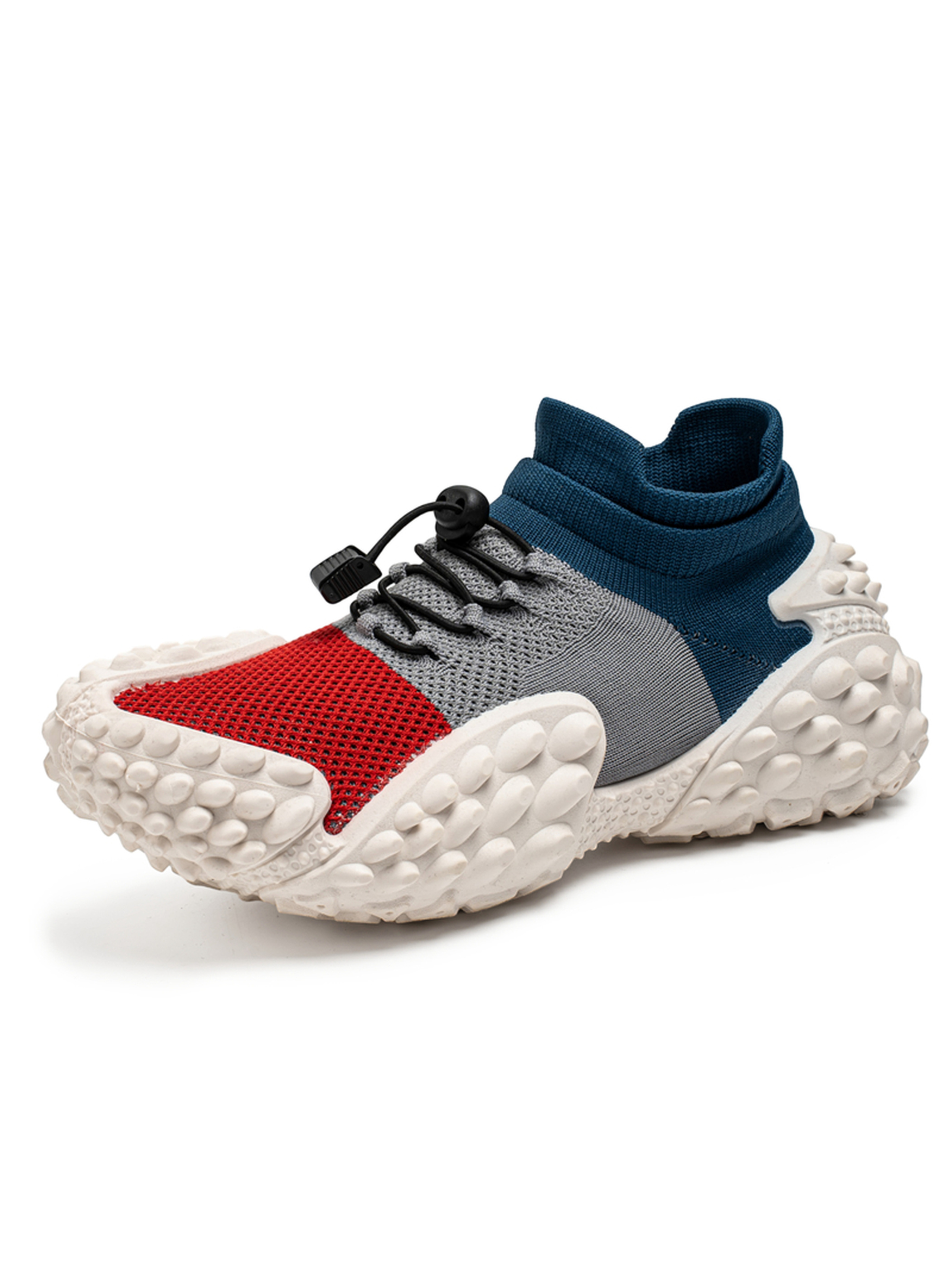 Mens Color Block Knit Sporty Sneakers
