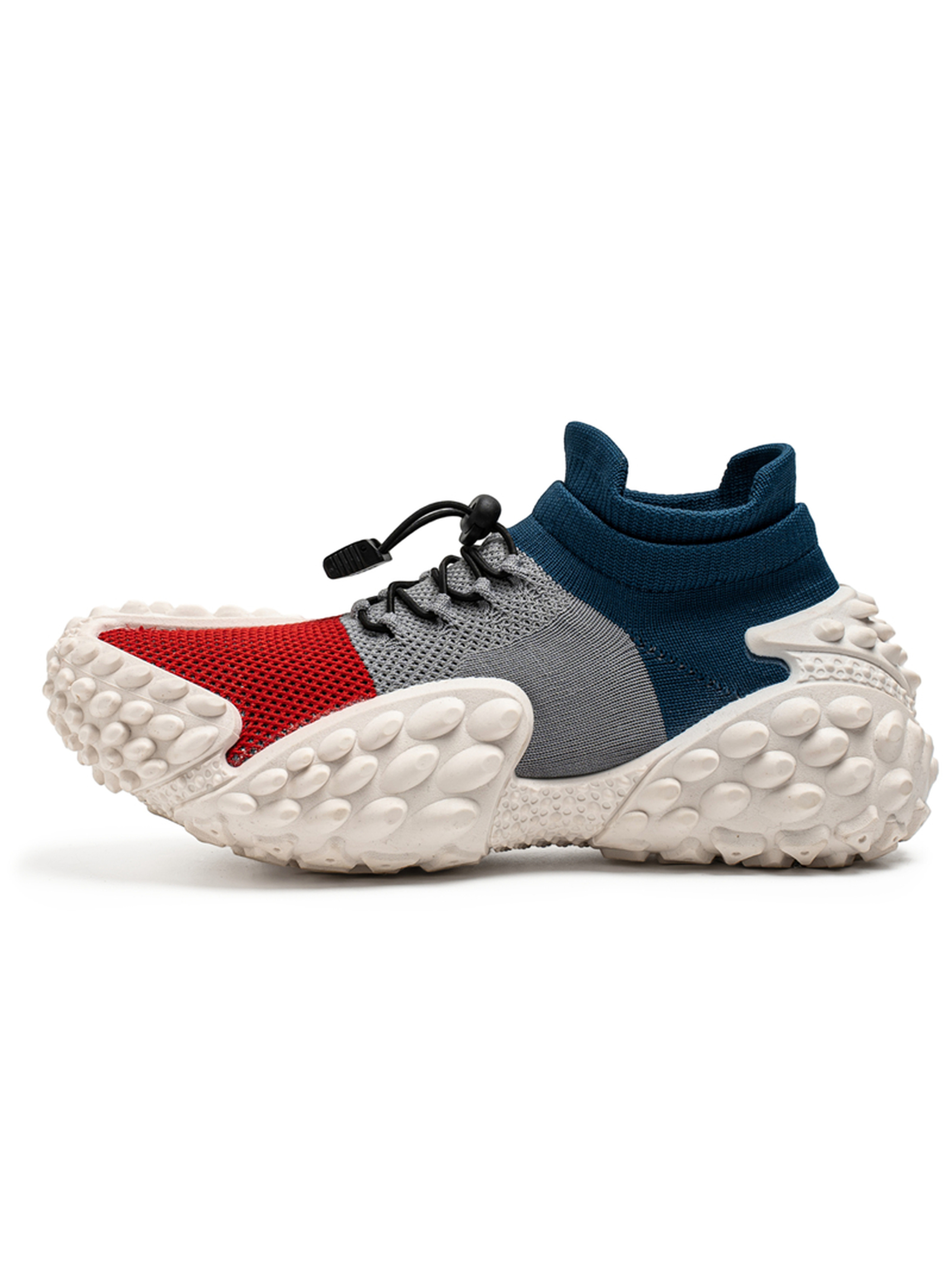 Mens Color Block Knit Sporty Sneakers