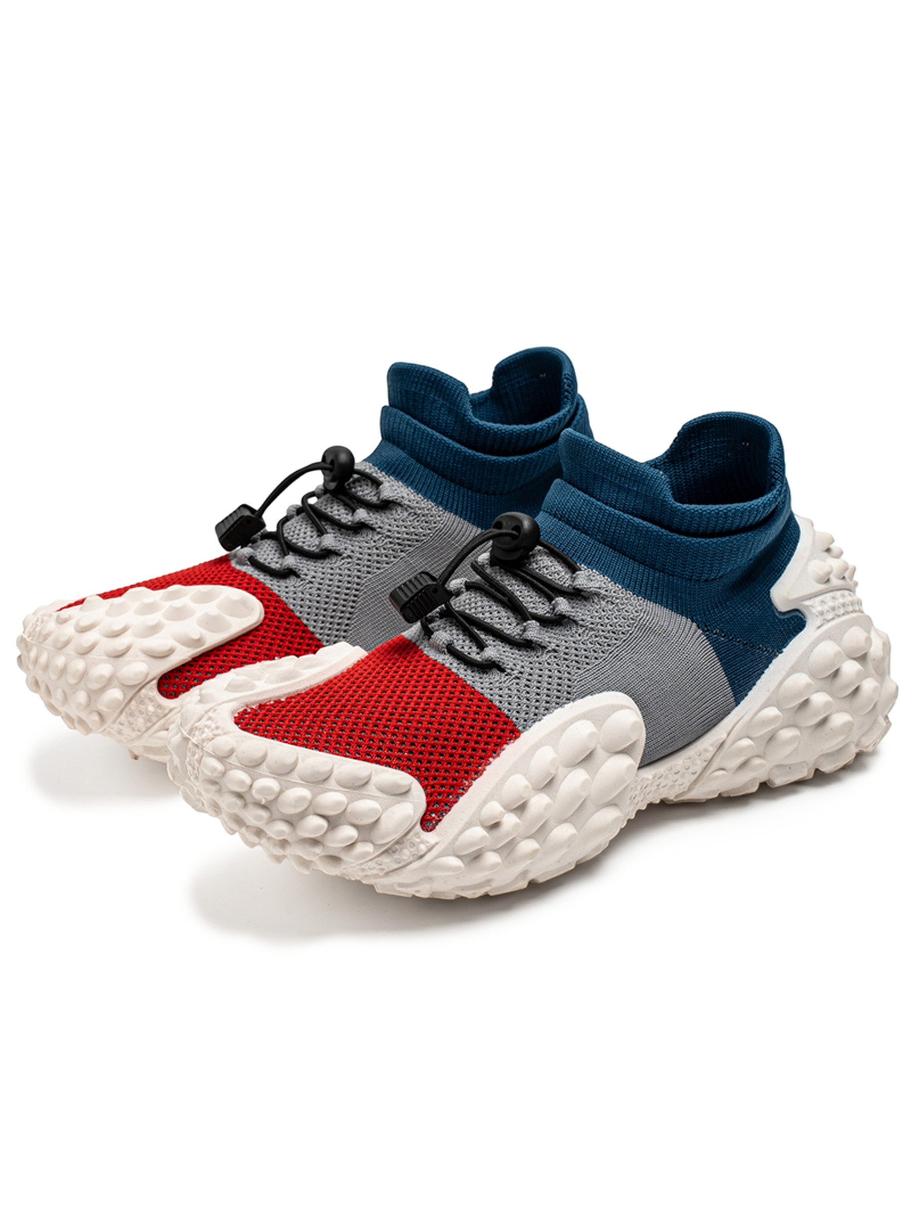 Mens Color Block Knit Sporty Sneakers