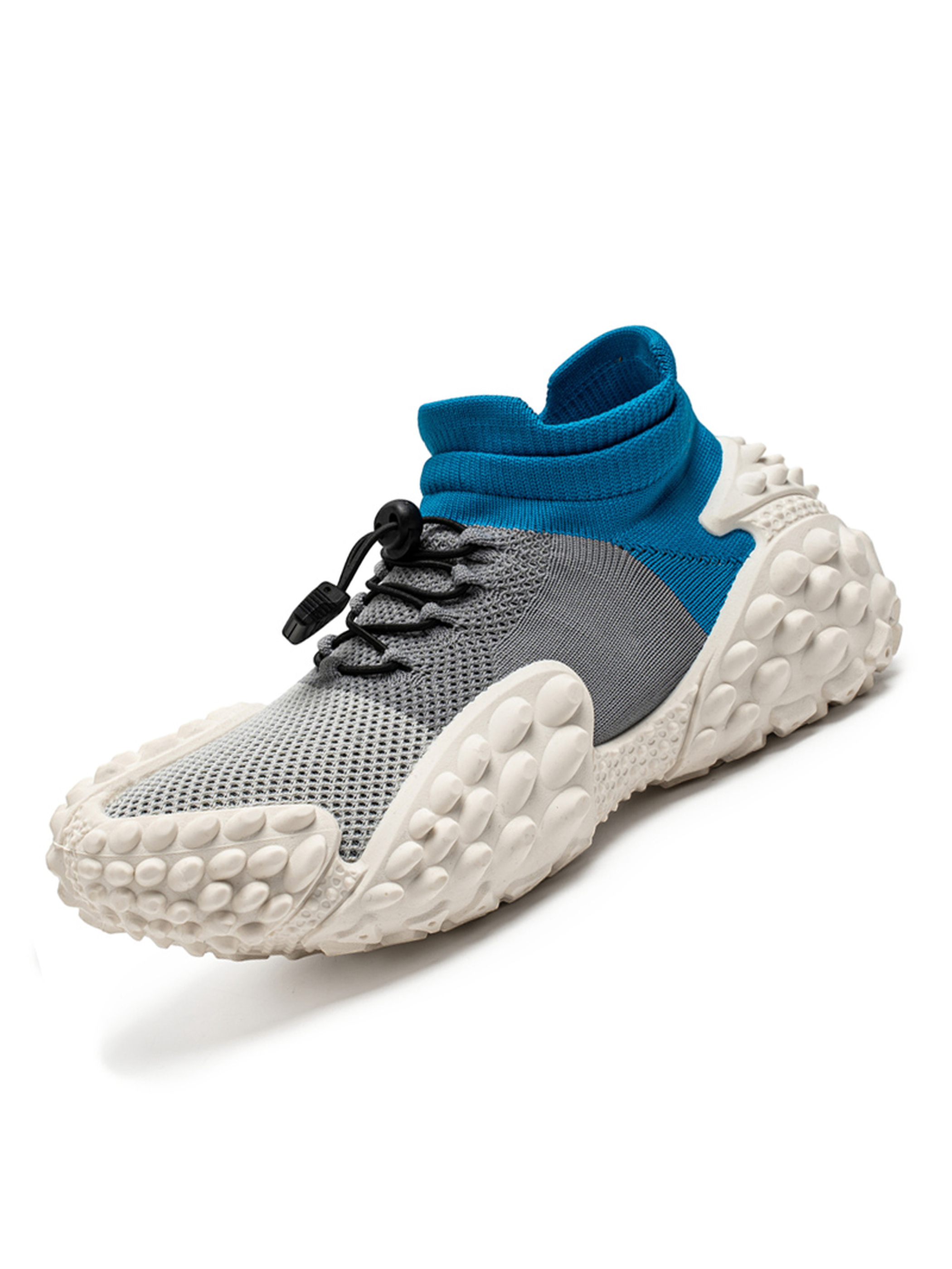 Mens Color Block Knit Sporty Sneakers