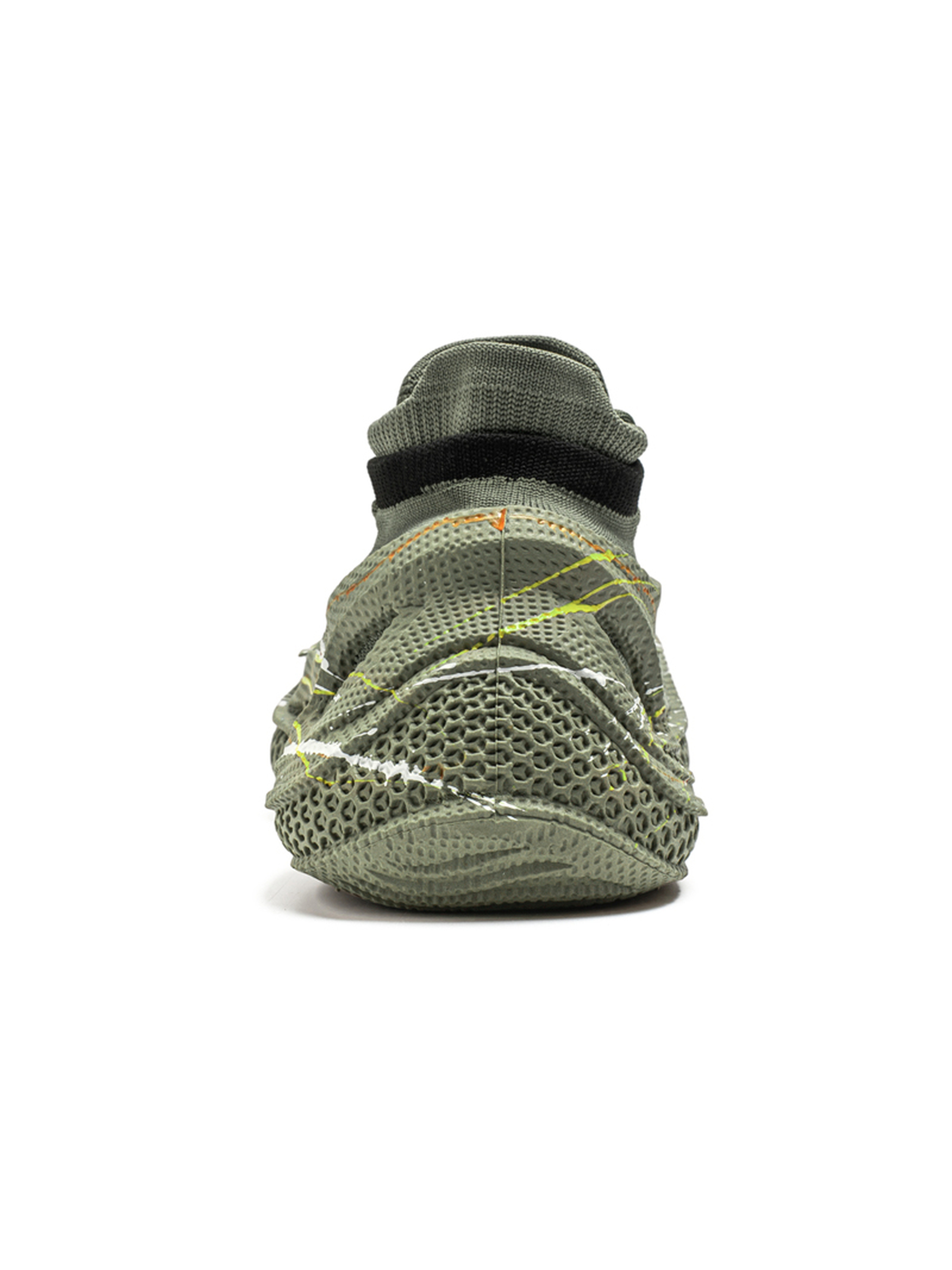 Mens Olive Green Splatter Design Sneakers