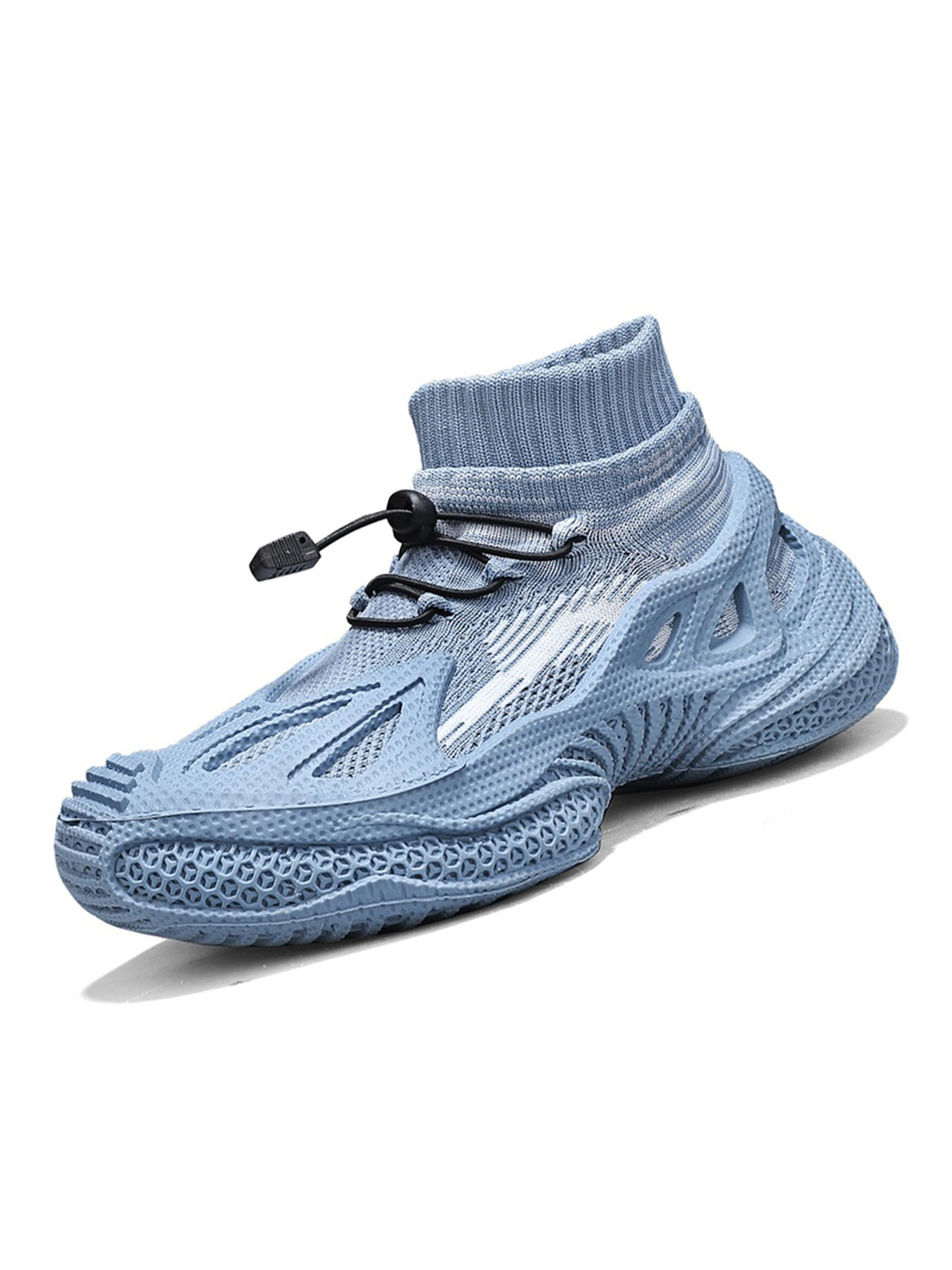 Breathable Knit Toggle Lace Sneakers