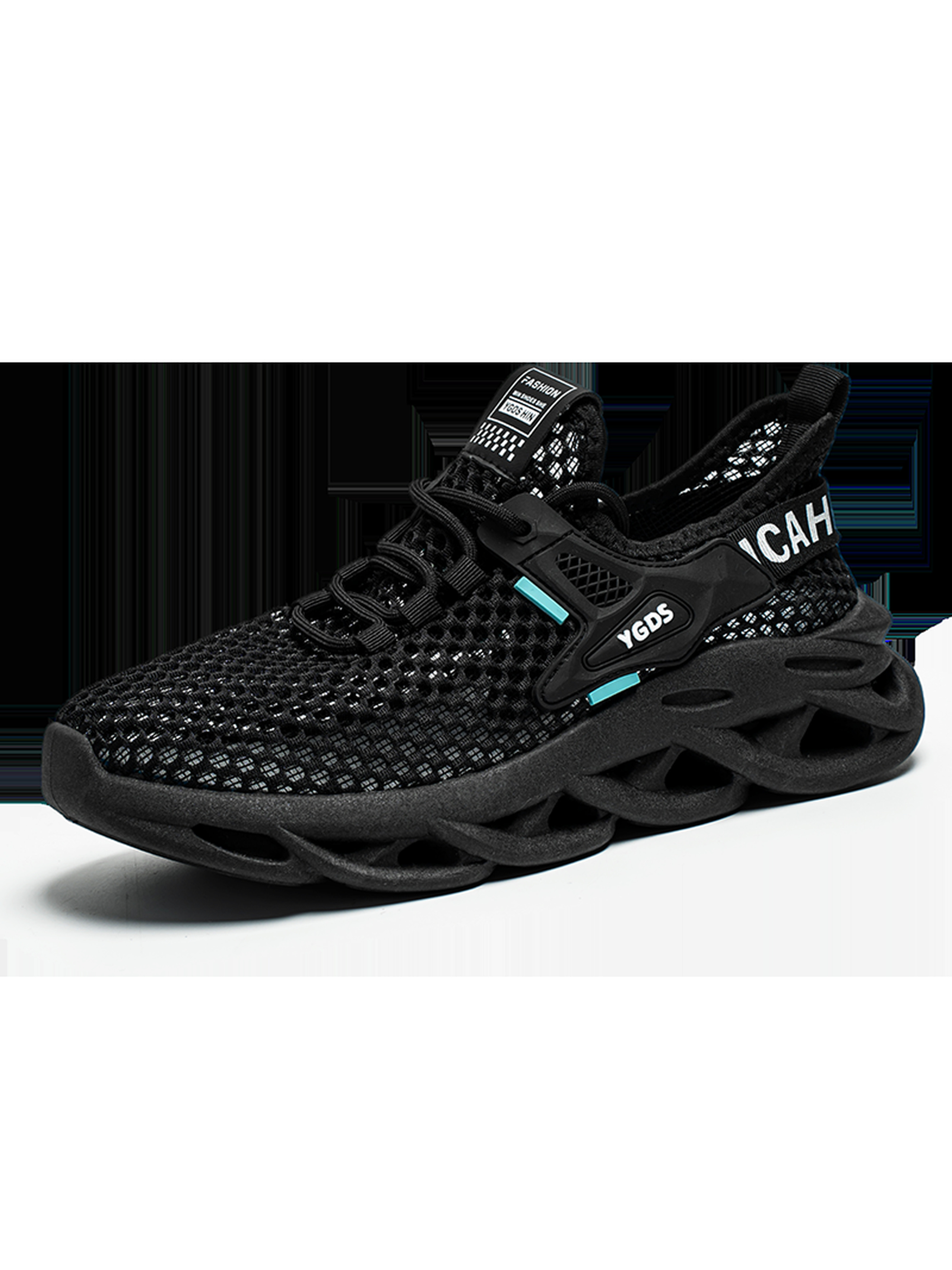 Black Mesh Lace Up Sneakers