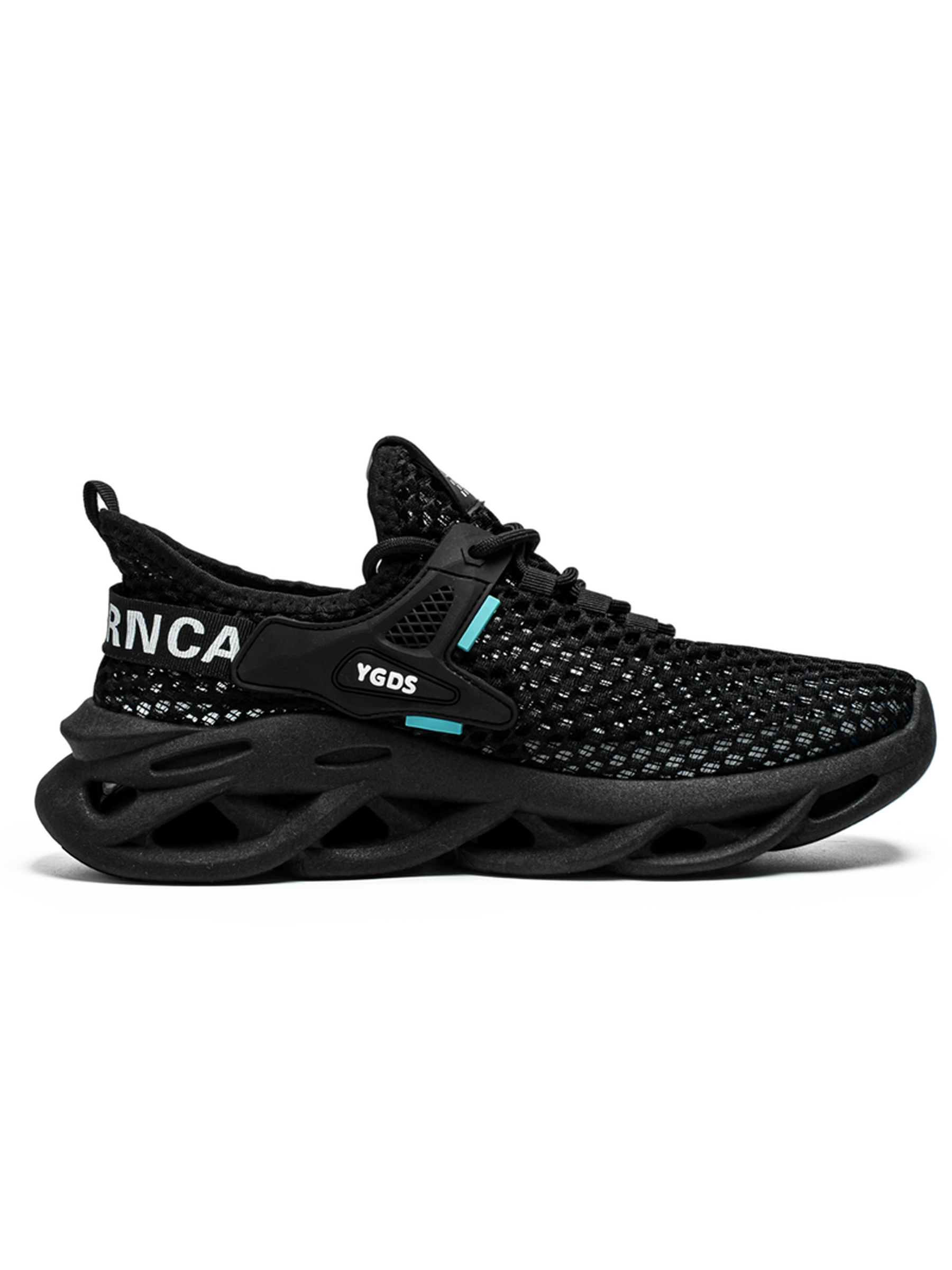 Black Mesh Lace Up Sneakers