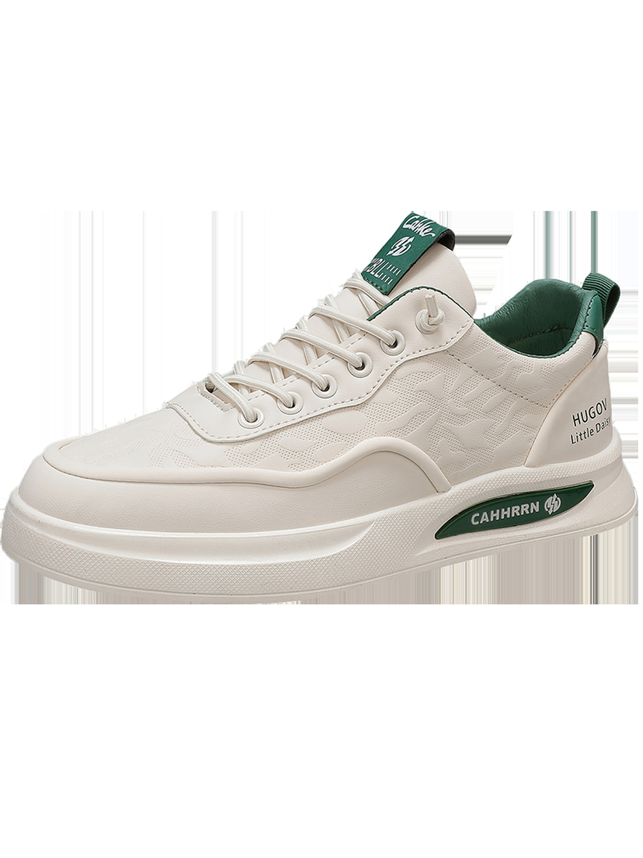 Cream Lace Up Casual Sneakers