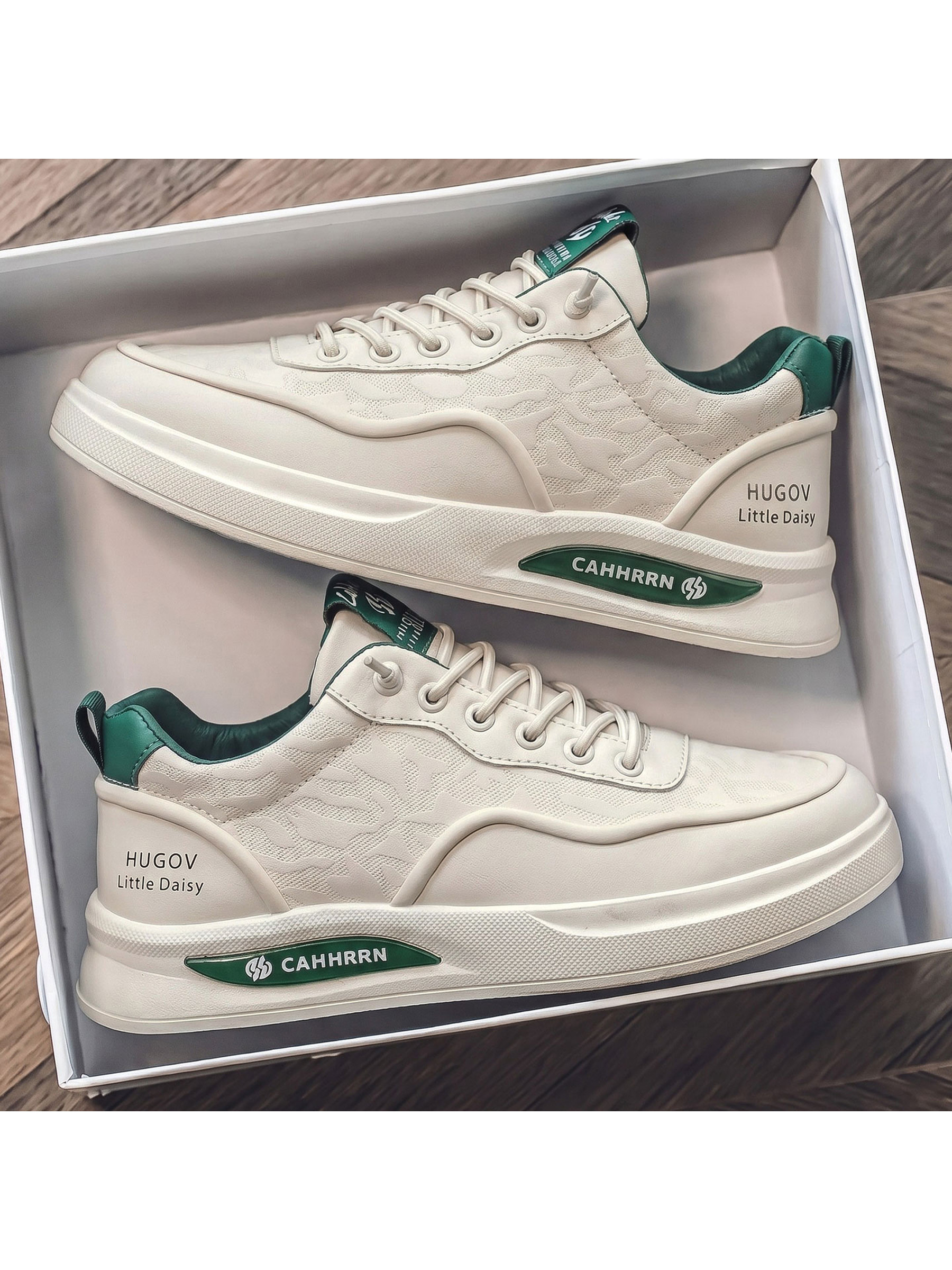 Cream Lace Up Casual Sneakers