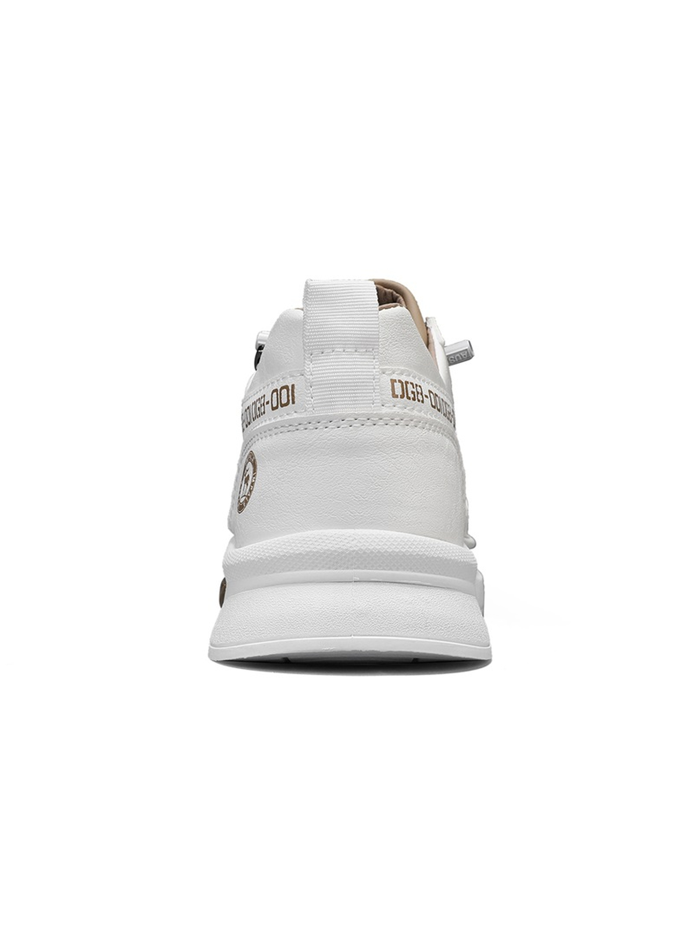 Mens White Lace Design Sneakers with Side Zip Detail