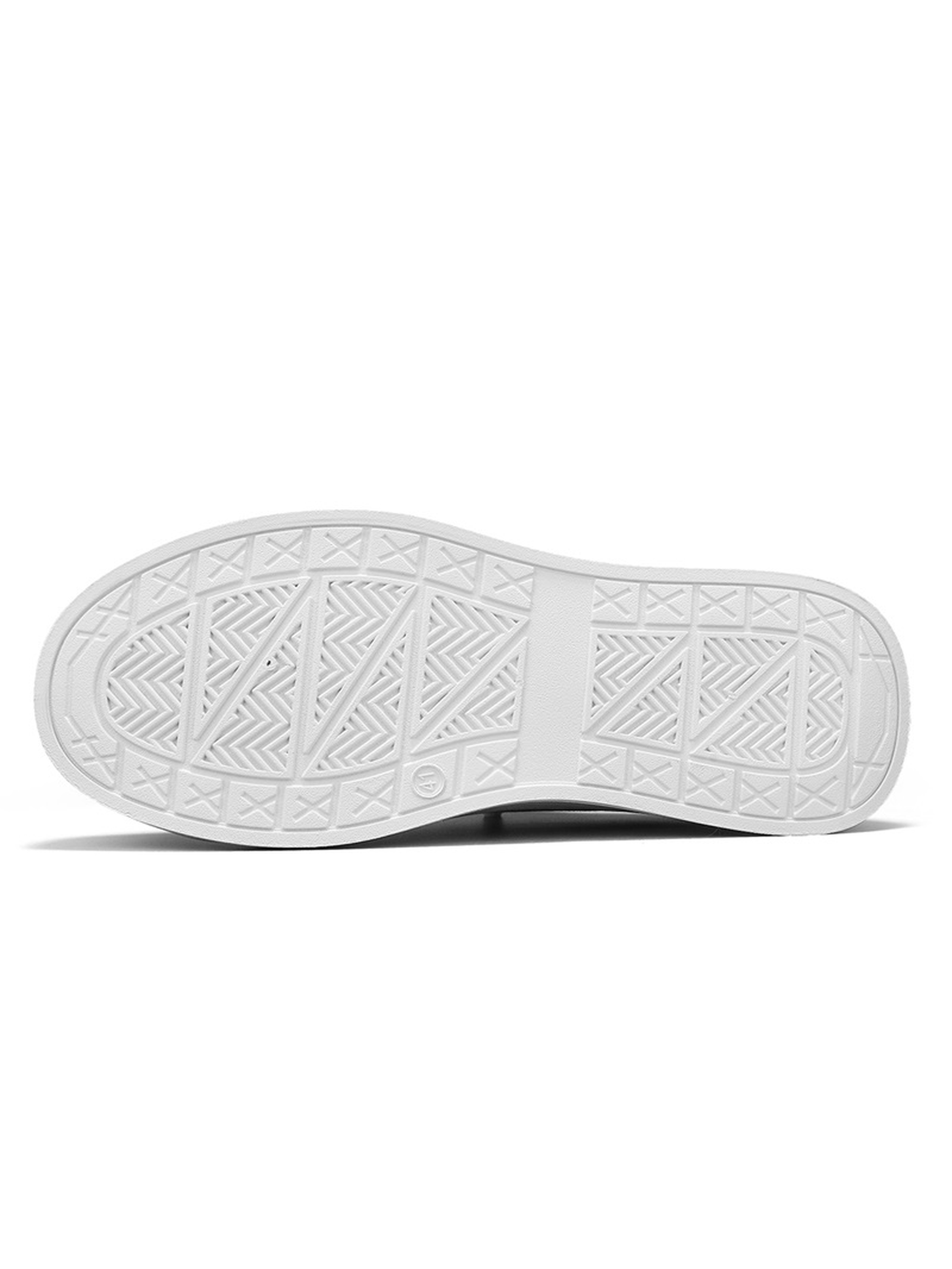 Mens White Lace Design Sneakers with Side Zip Detail