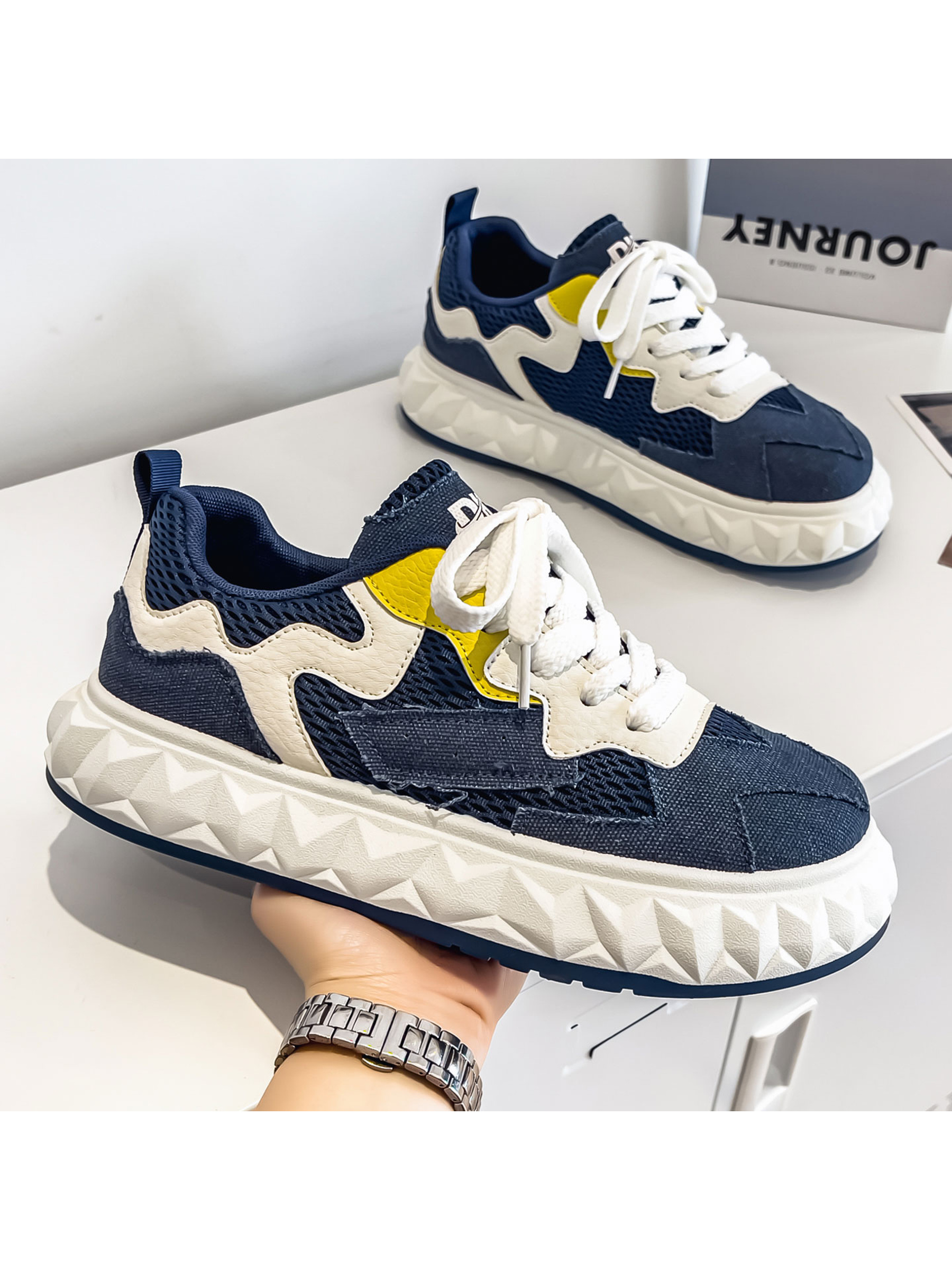 Textured Lace Up Sneakers