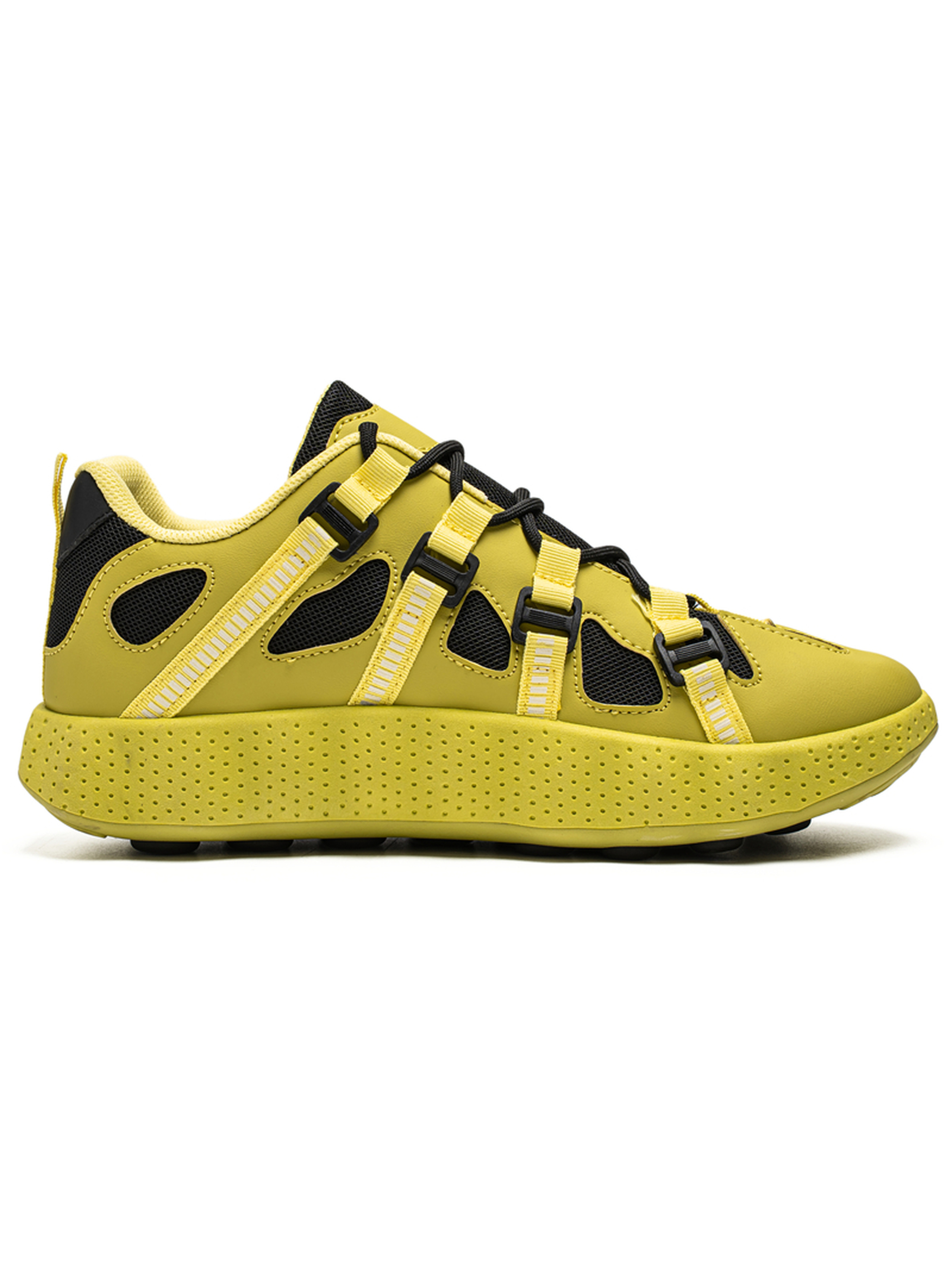 Mens Yellow Textured Sneakers