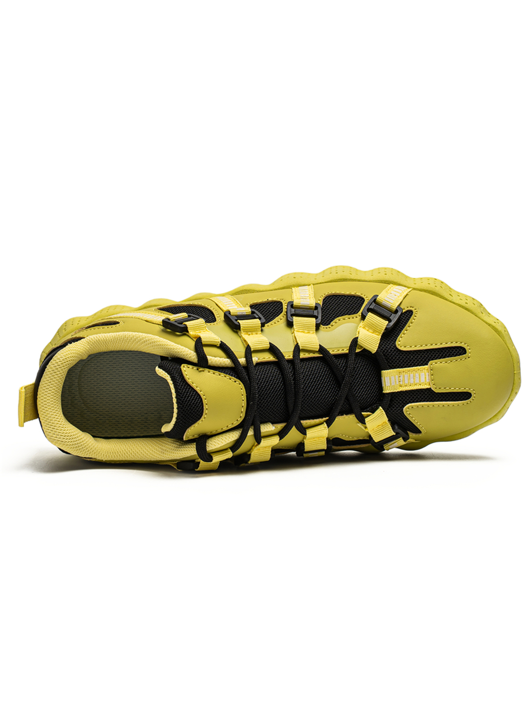 Mens Yellow Textured Sneakers