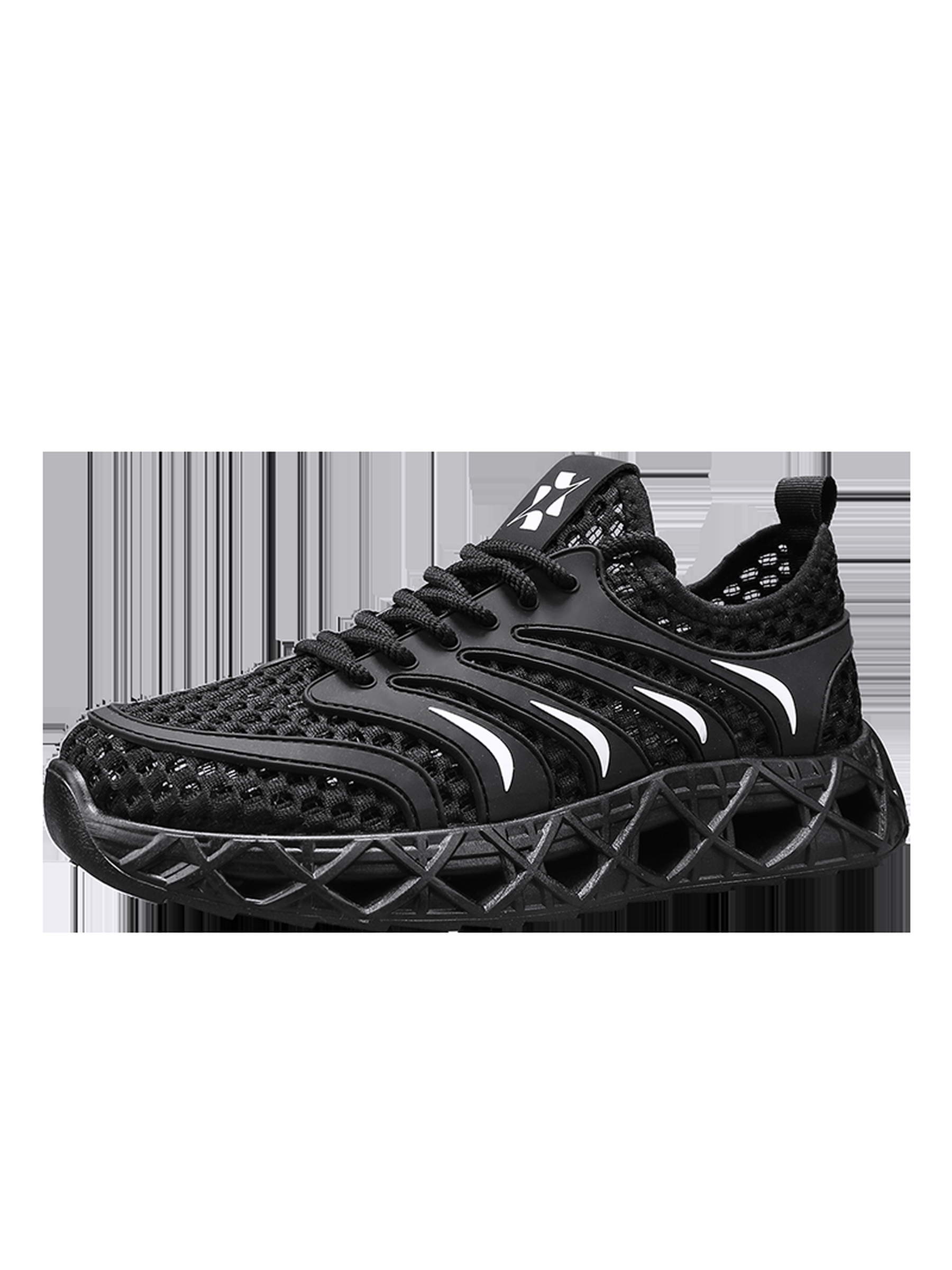 Black Mesh Sports Sneakers
