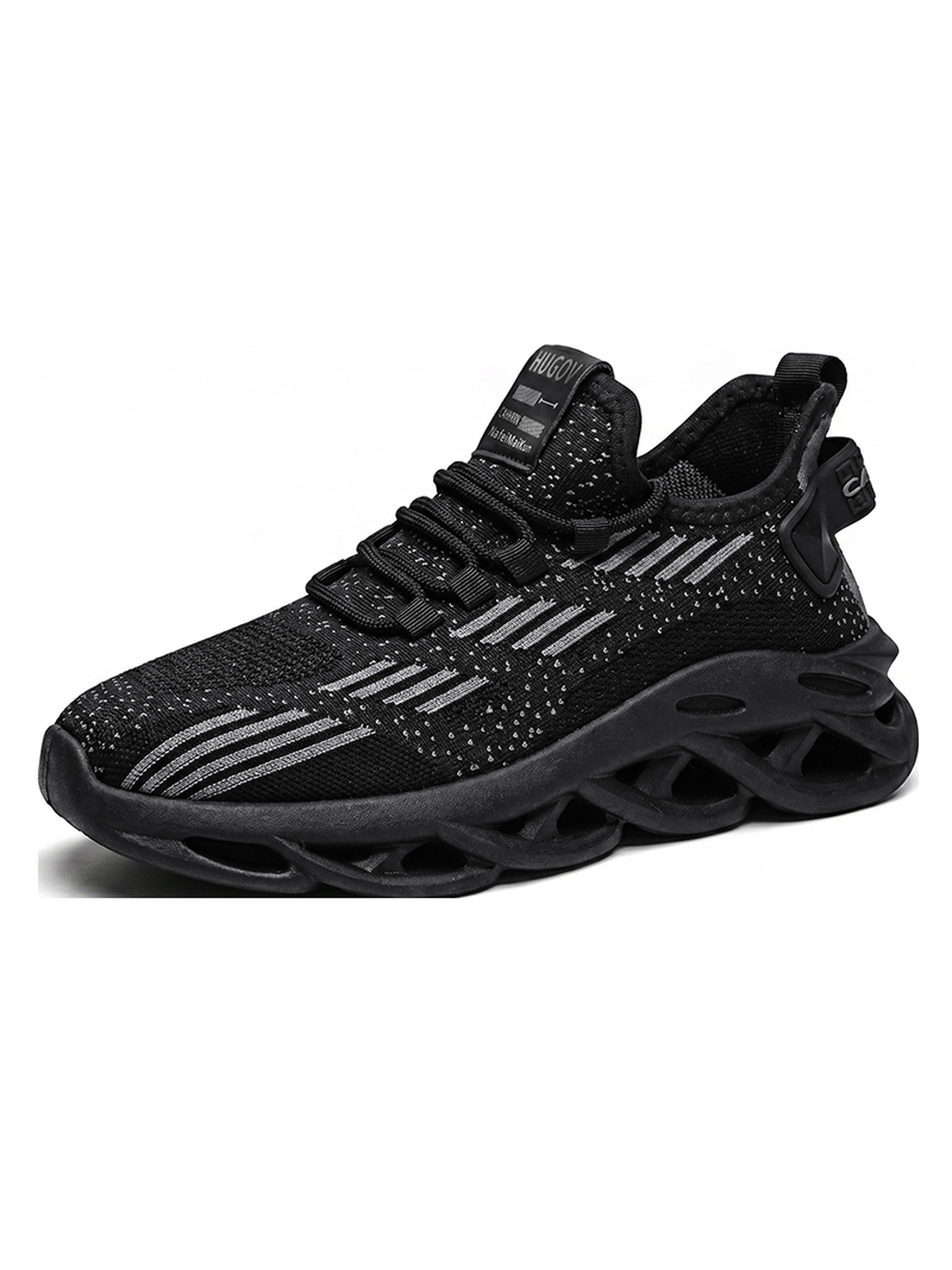 Black Lace Up Sports Sneakers