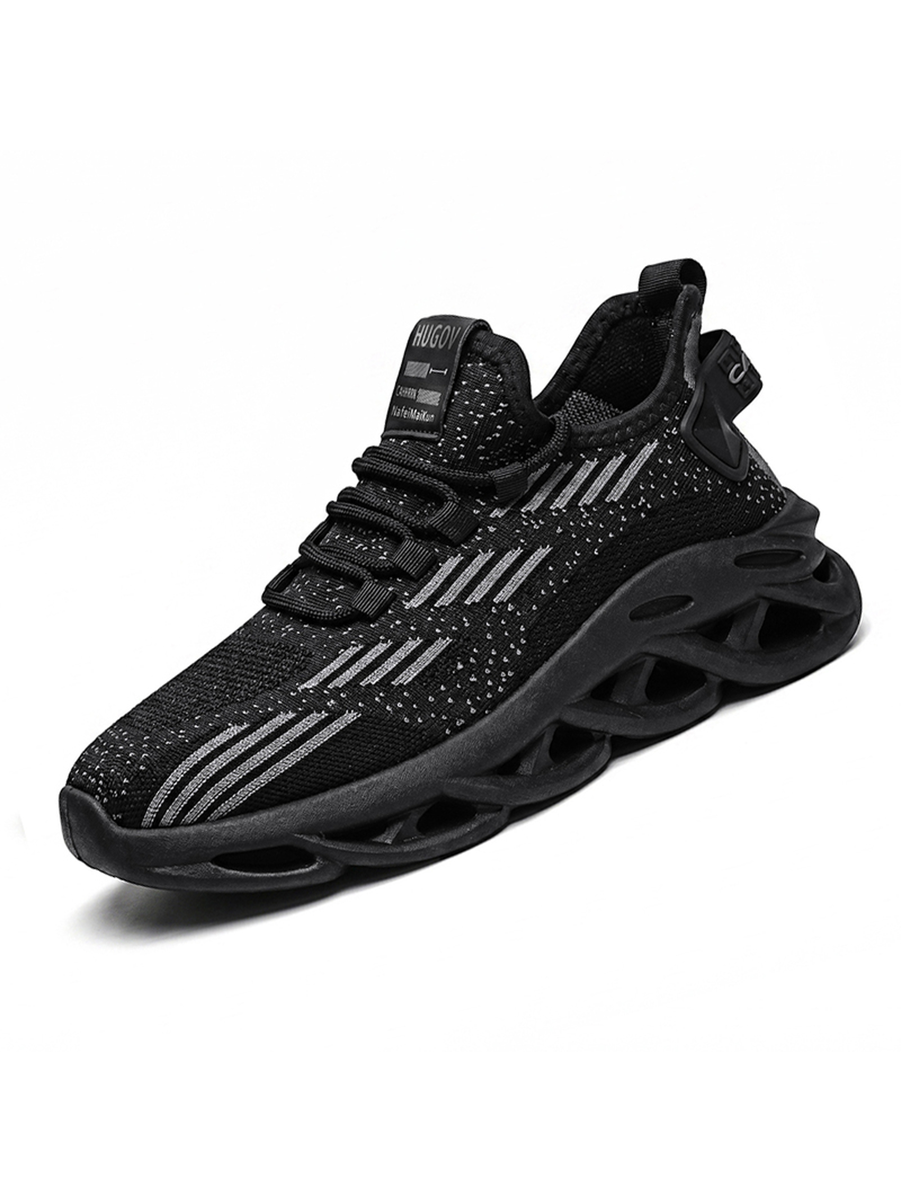 Black Lace Up Sports Sneakers