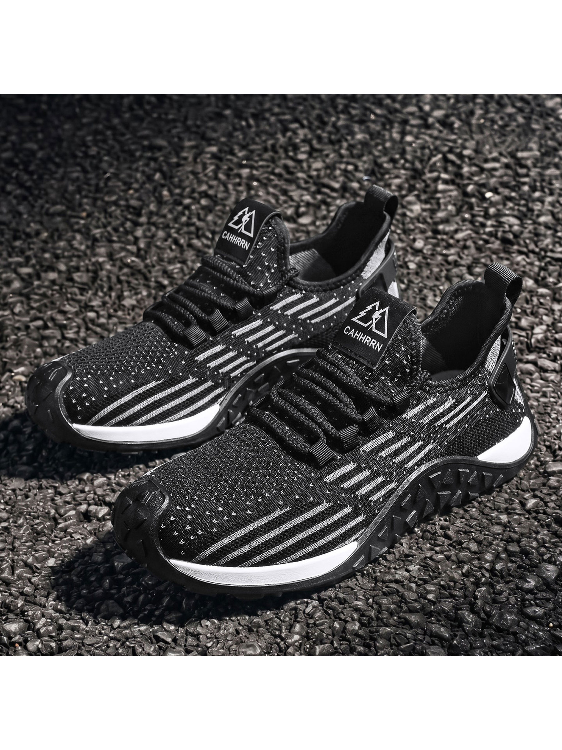 Black Lightweight Lace Up Sneakers