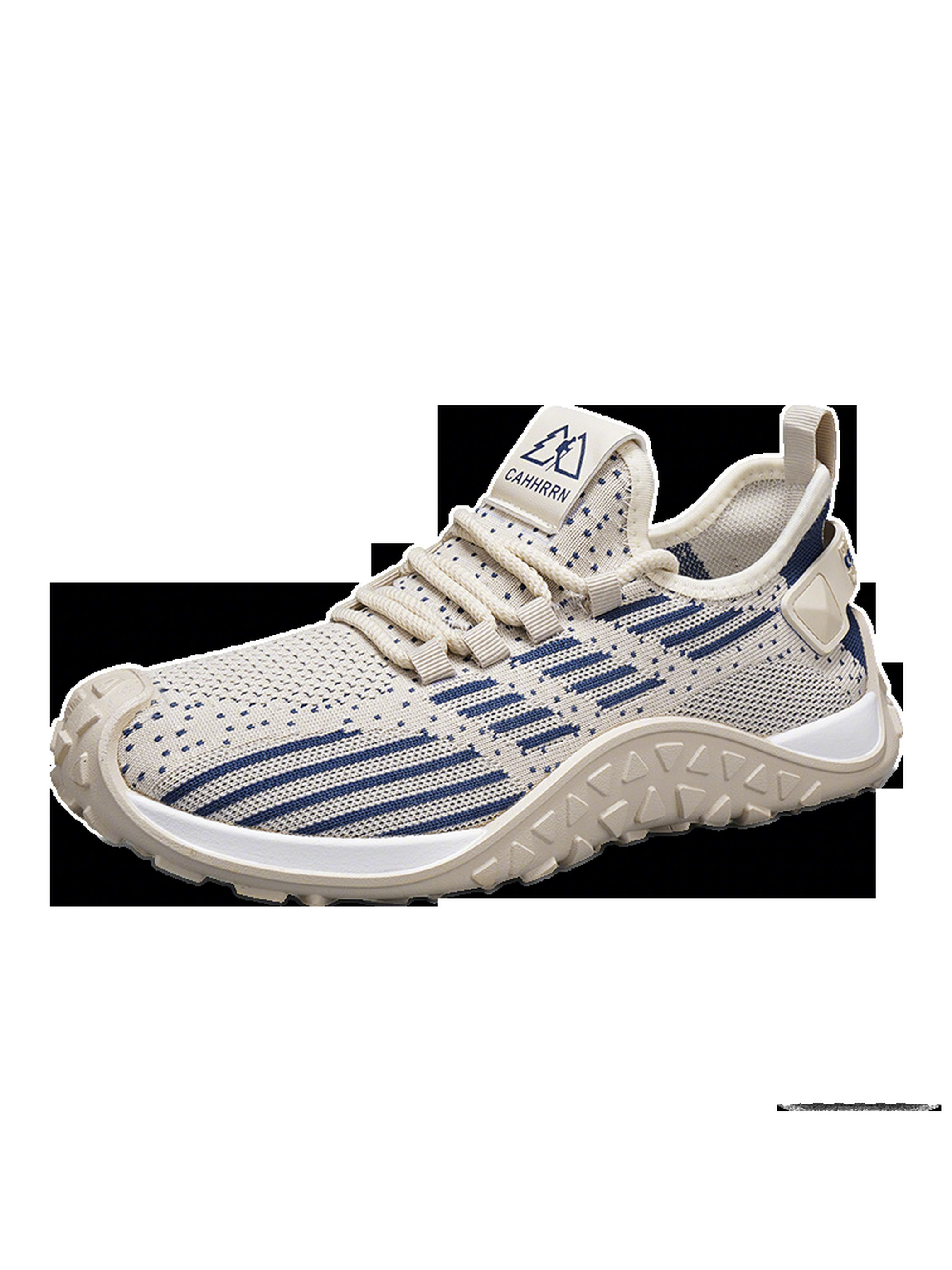 Beige Breathable Lace Up Sneakers