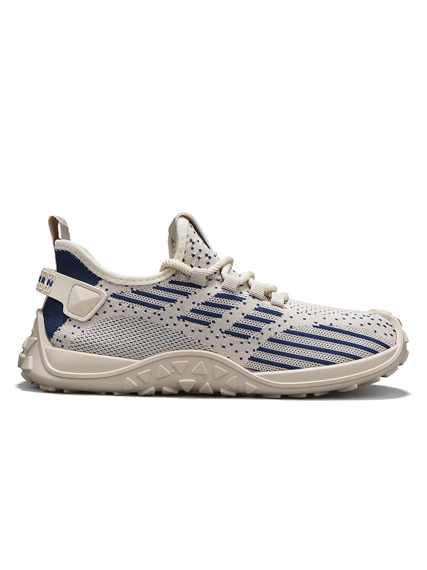 Beige Breathable Lace Up Sneakers