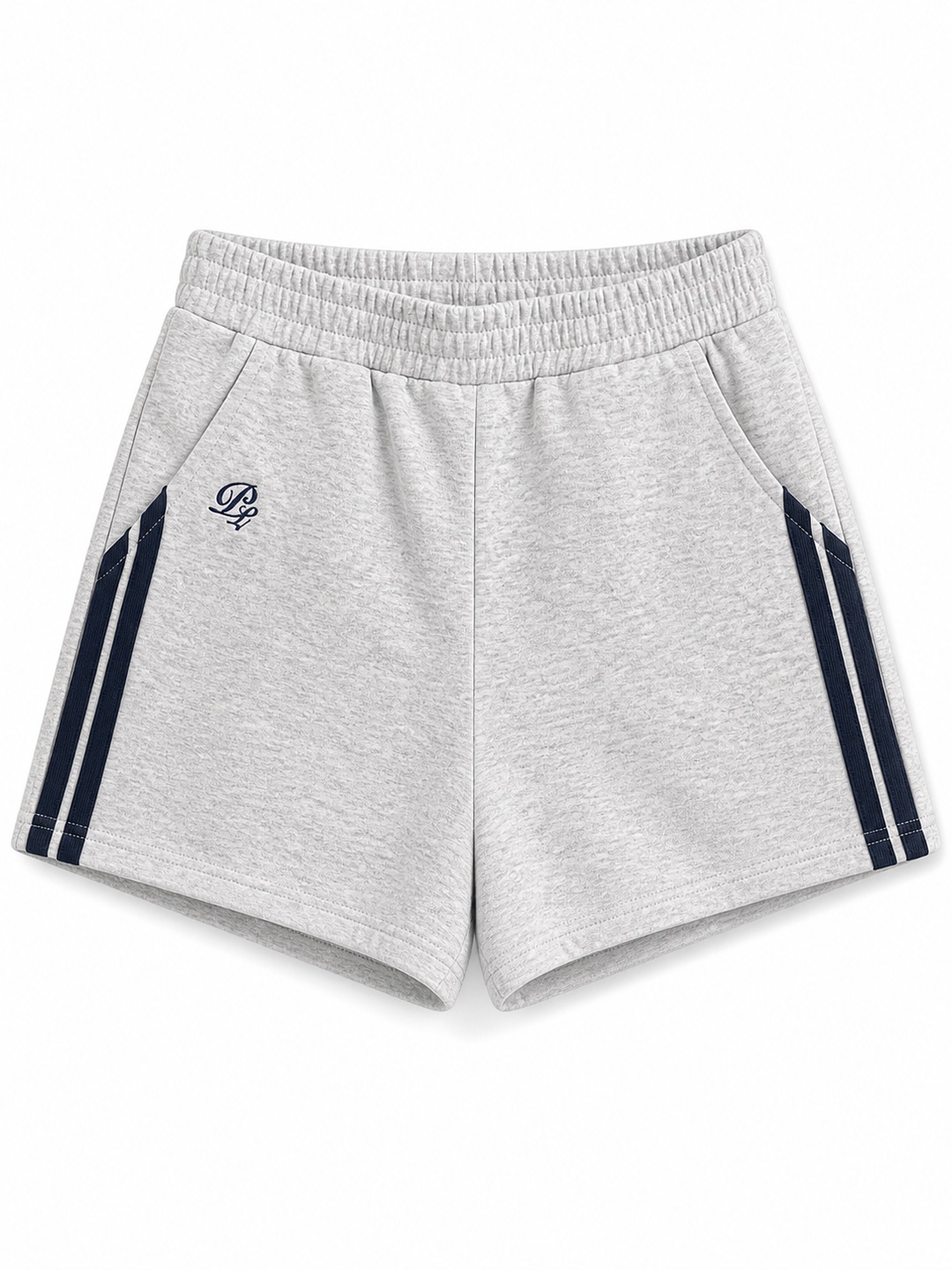 Light Grey High-Waisted Side Stripe Pocket Shorts