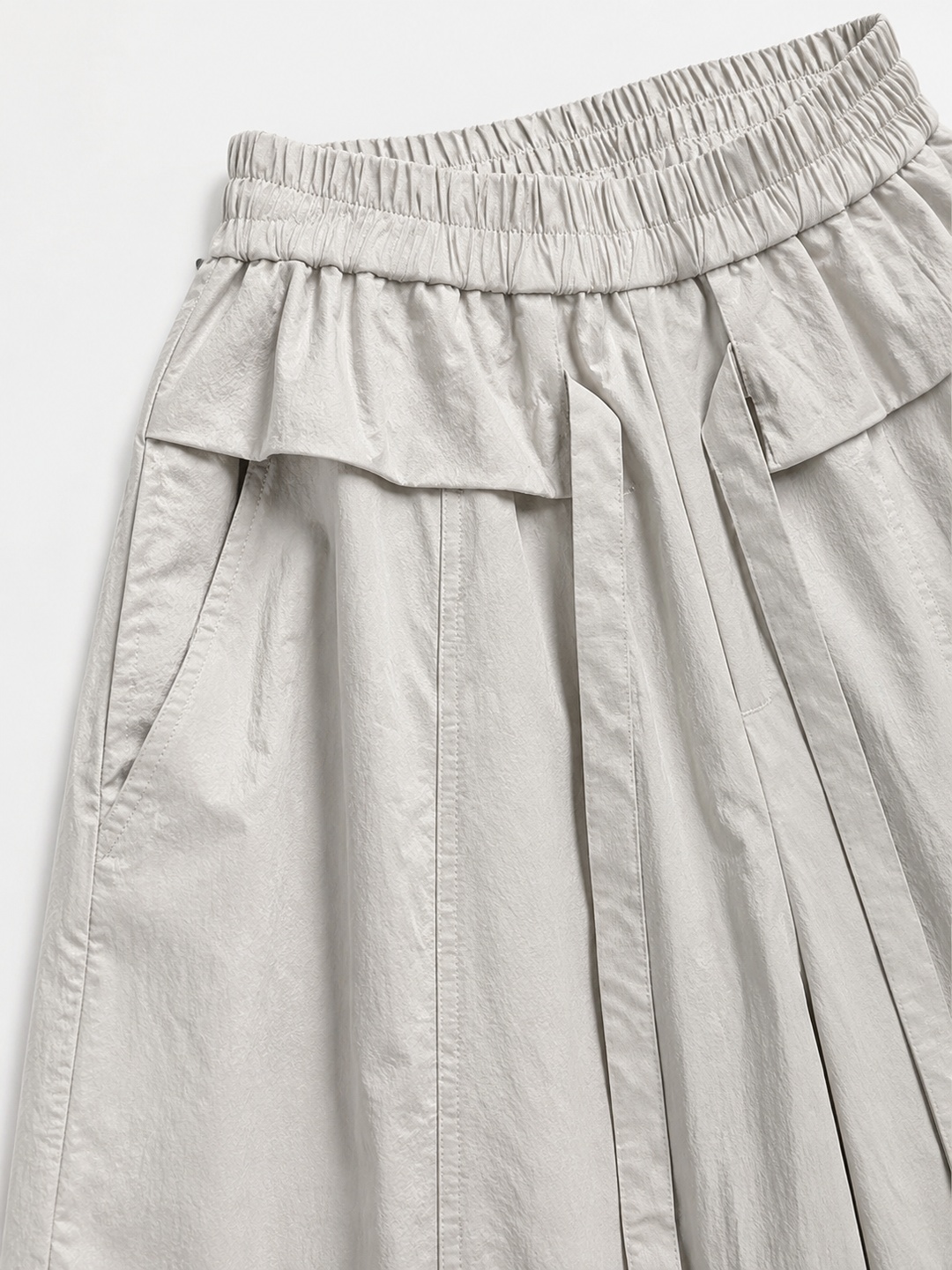 Light Grey Drawstring Harem Pants with Pockets