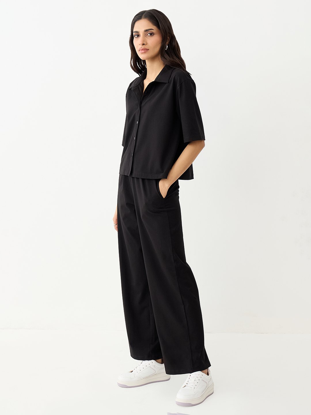 Black Knit Trousers and Top Co-Ord Set