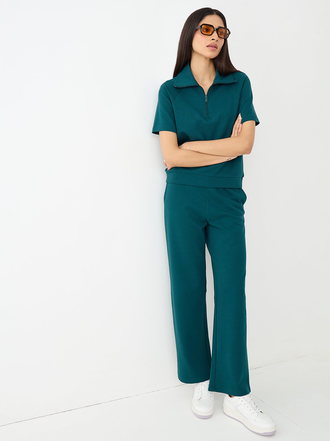 Teal Knit Trousers and Top Co-Ord Set