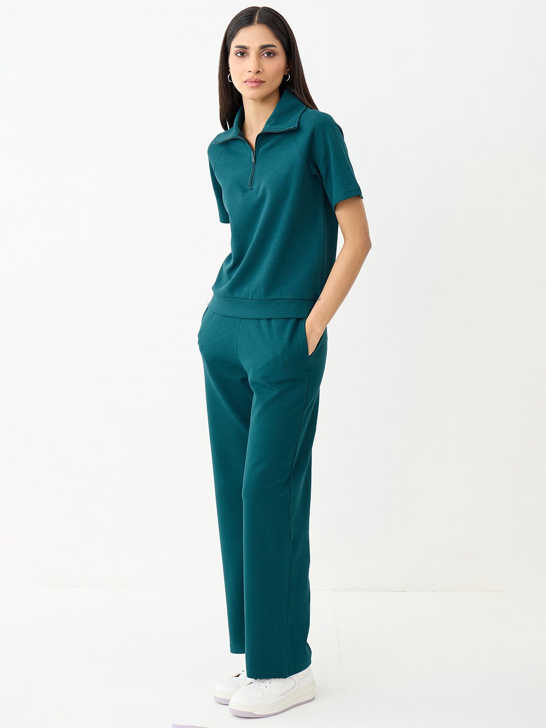Teal Knit Trousers and Top Co-Ord Set