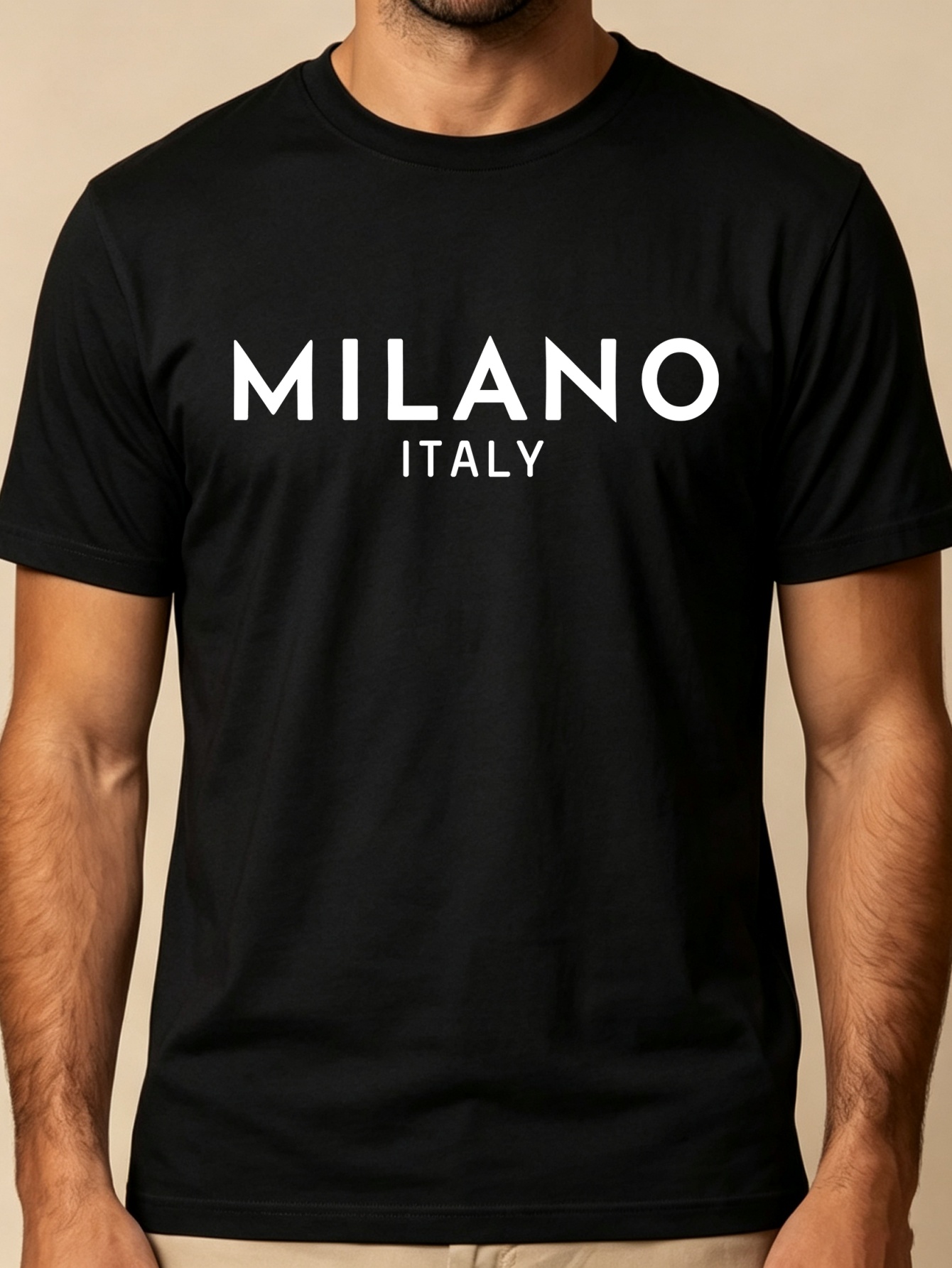 Black Graphic Print Round Neck T-Shirt