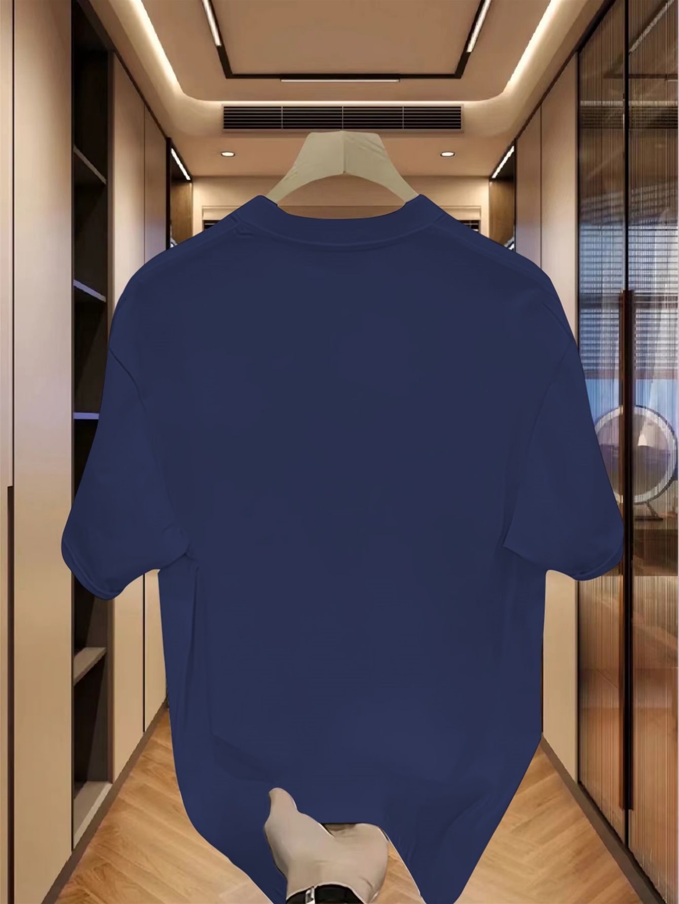 Navy Blue Graphic Print Round Neck Regular Fit T-Shirt