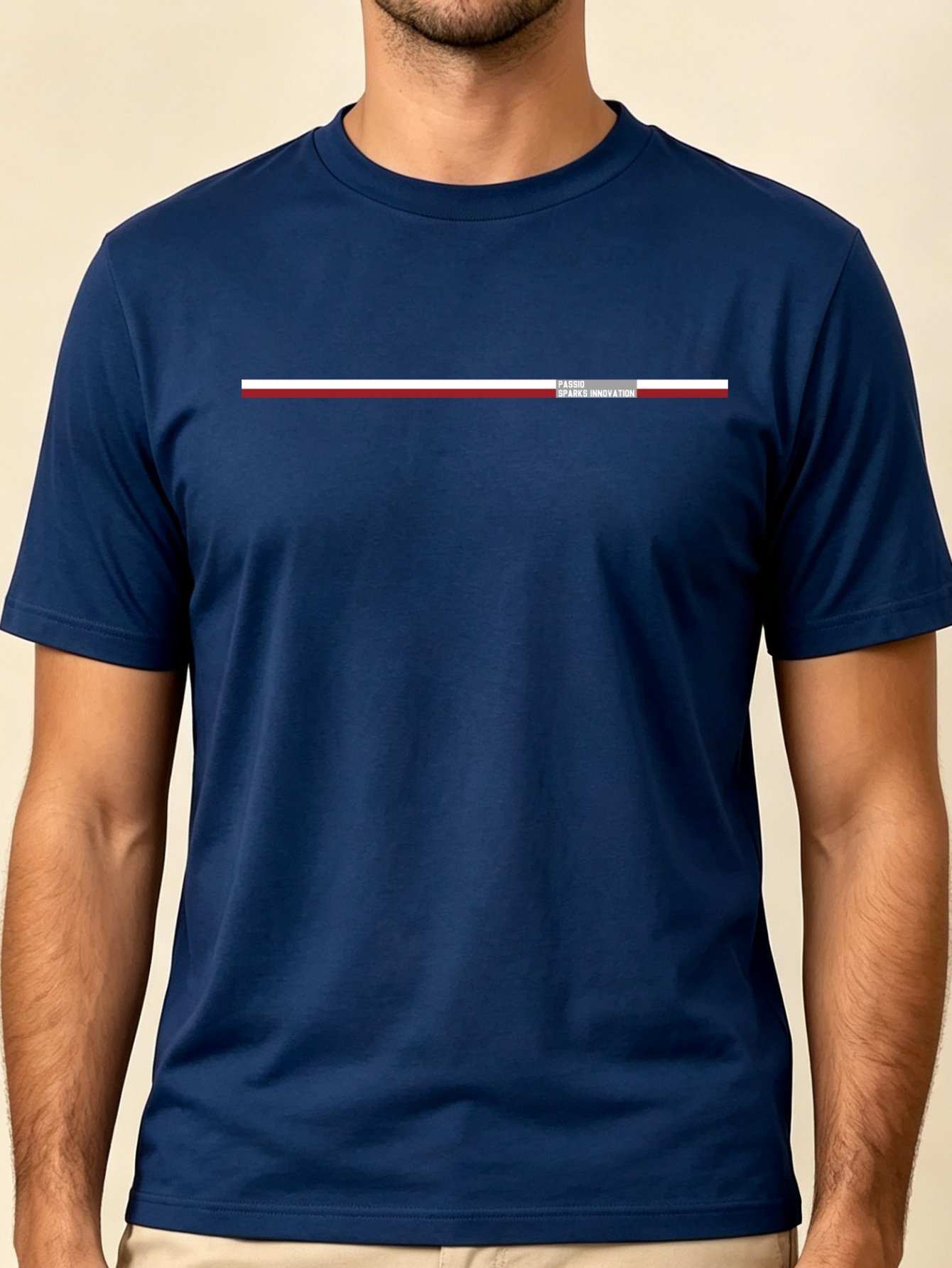 Navy Blue Graphic Print Round Neck T-Shirt