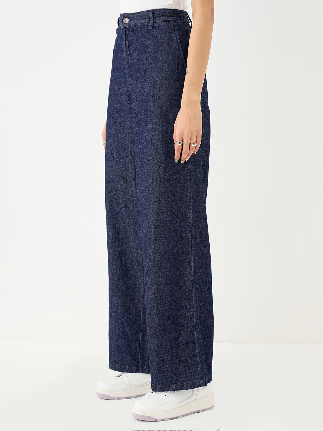 Navy Blue Mid-Rise Straight Denim Jeans