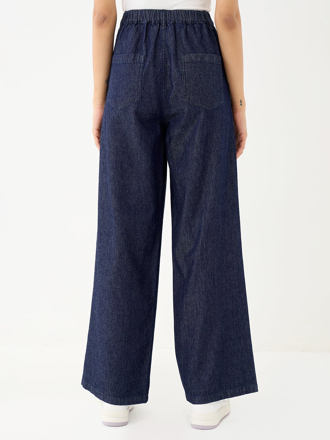 Navy Blue Mid-Rise Straight Denim Jeans