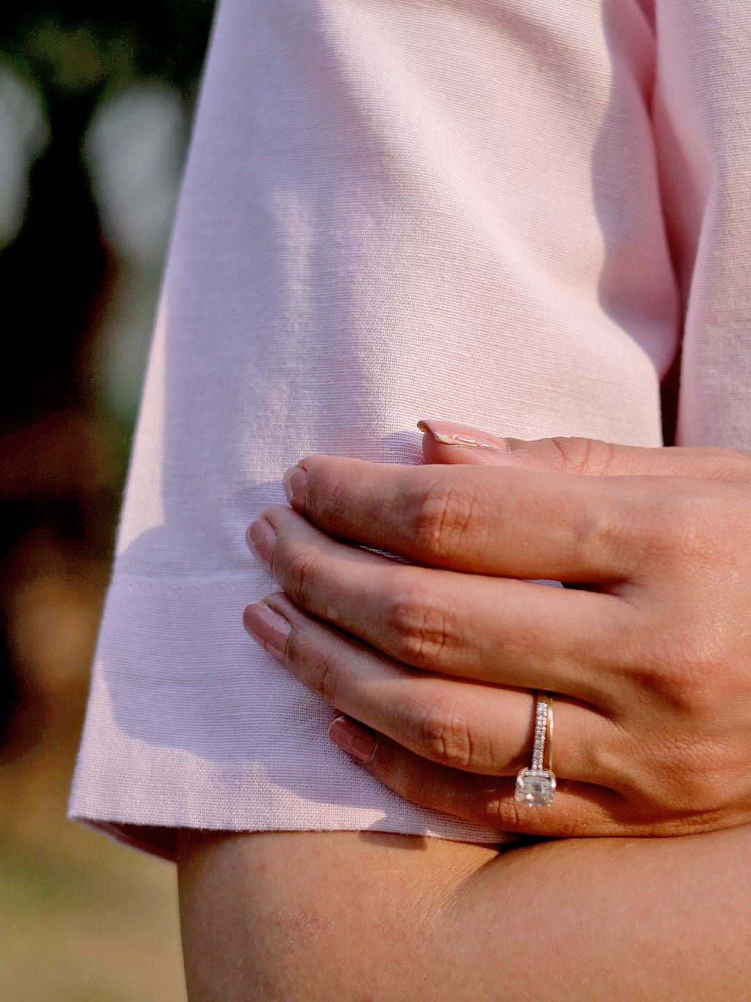 Light Pink Cotton Linen Short Sleeve Blouse