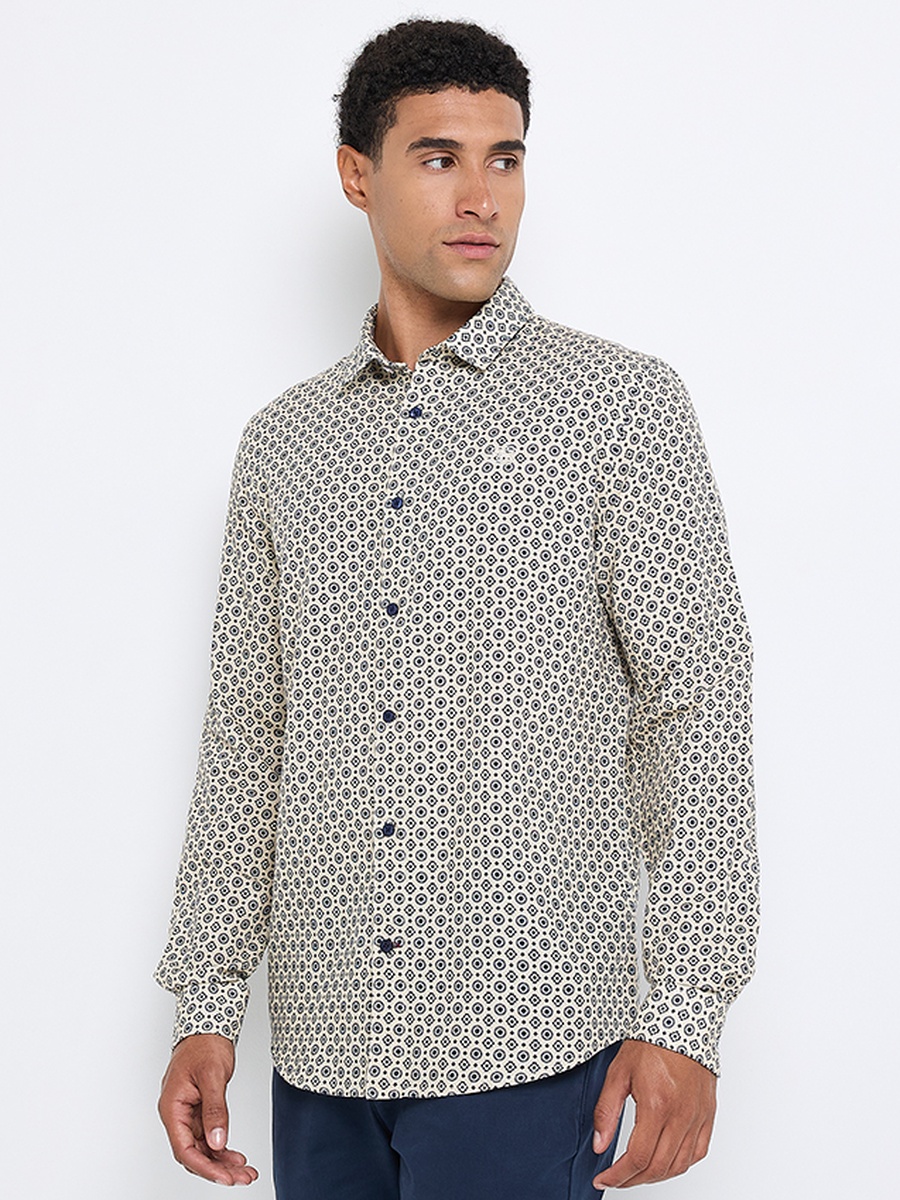 Geometric Print Long Sleeve Shirt
