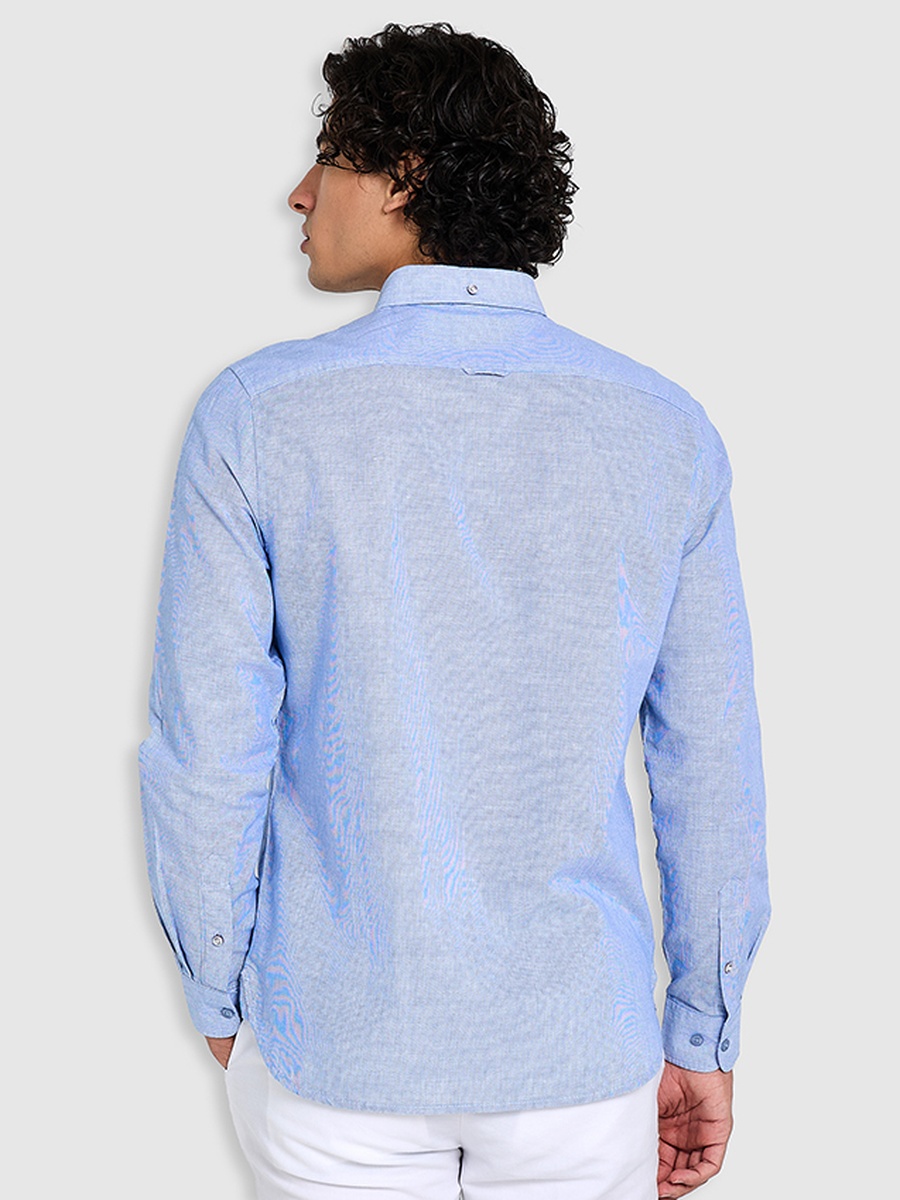 Solid Button-Down Collar Short Sleeve Shirt