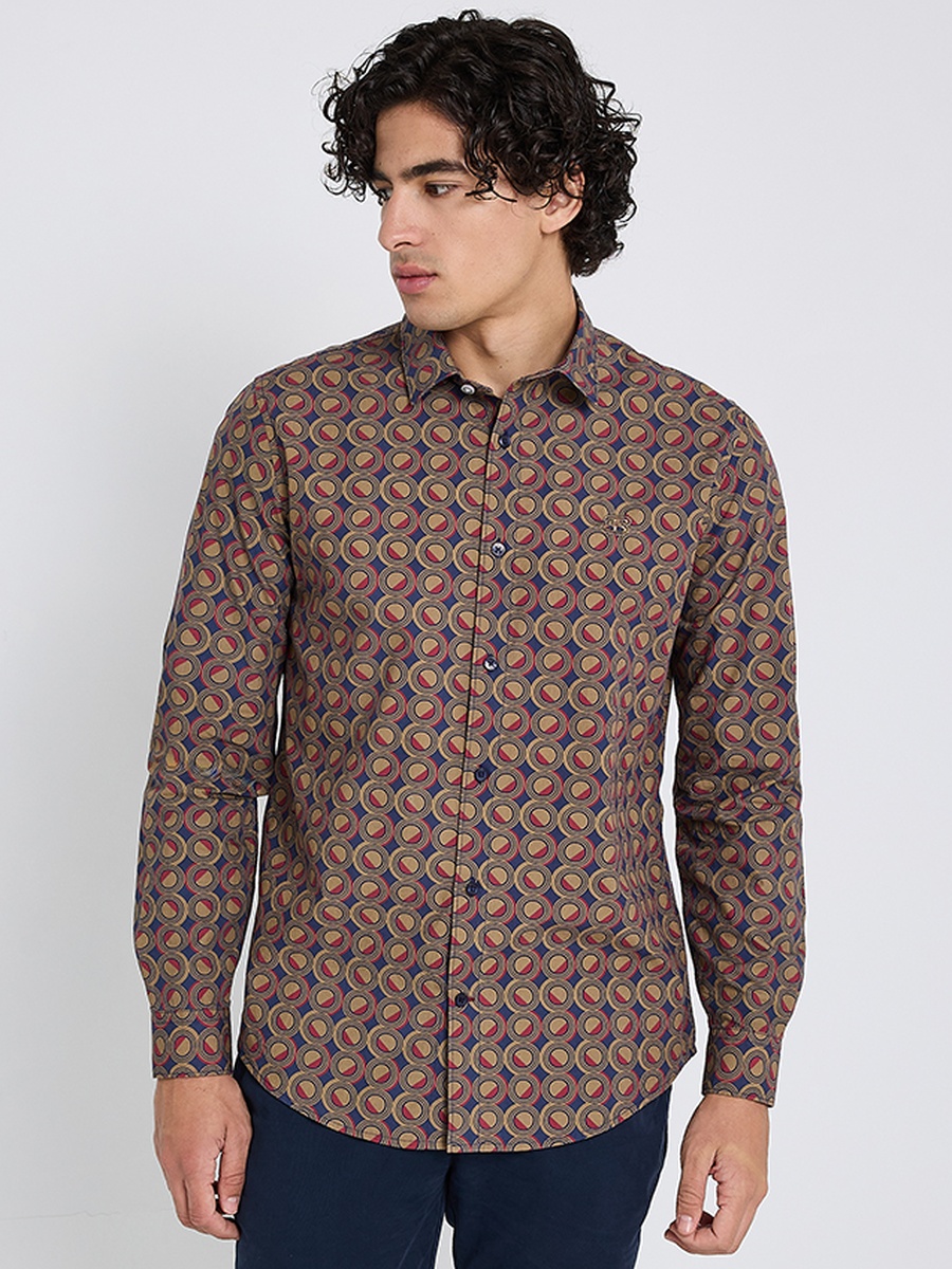 Circle Print Long Sleeves Shirt