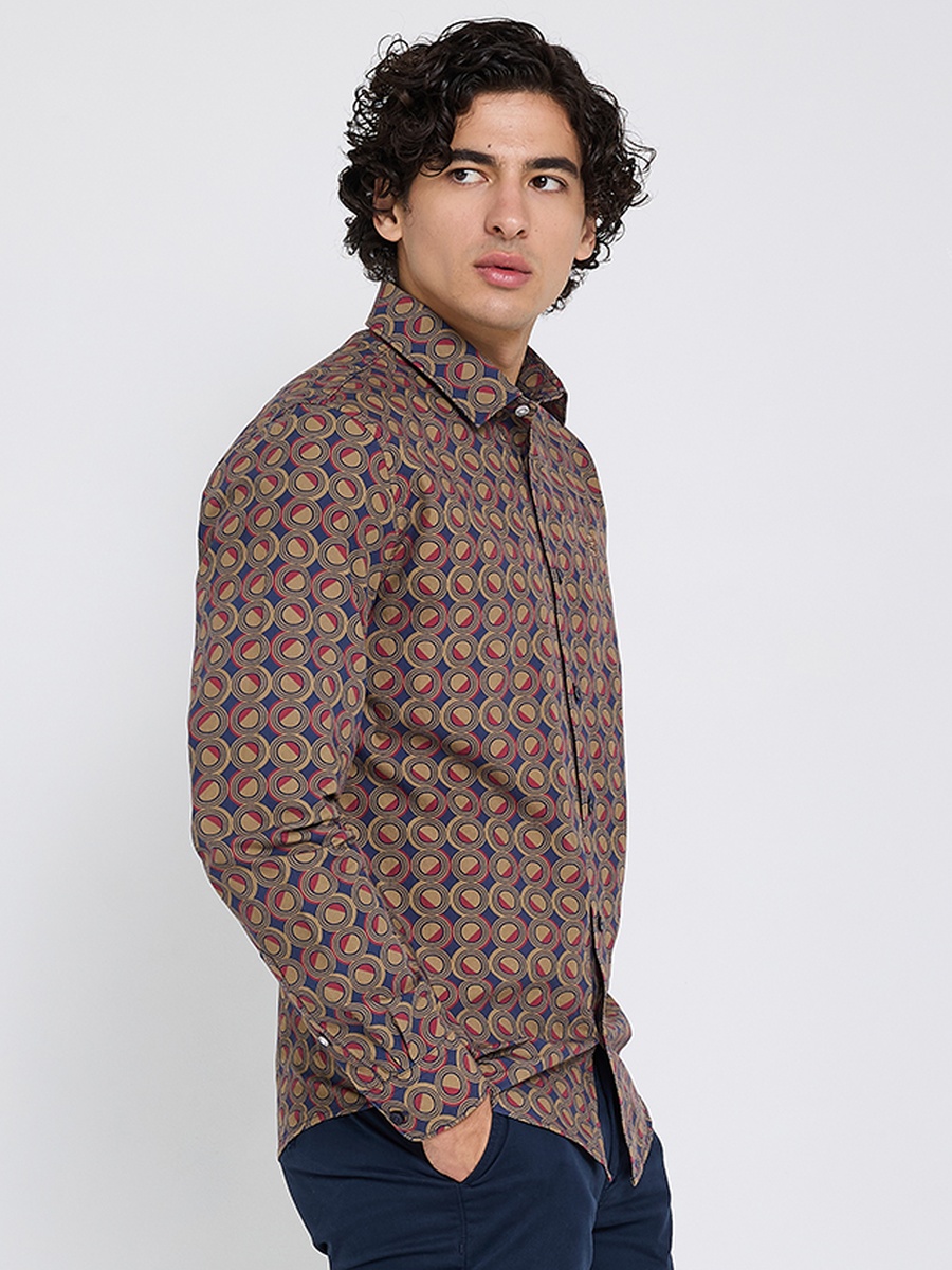 Circle Print Long Sleeves Shirt
